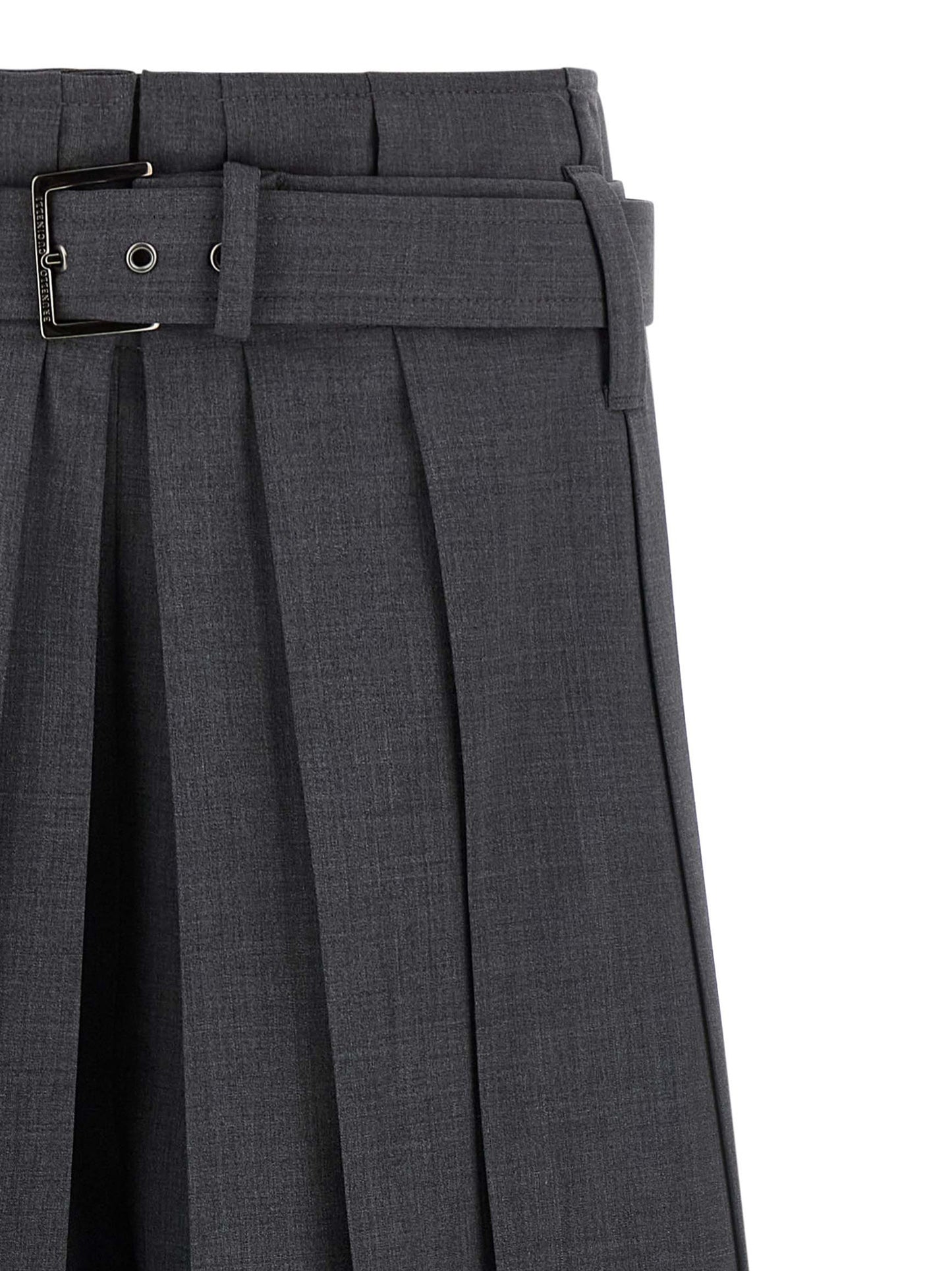 Brunello Cucinelli Monile Women's High Rise Nylon & Virgin Wool Bermuda Shorts - Gray