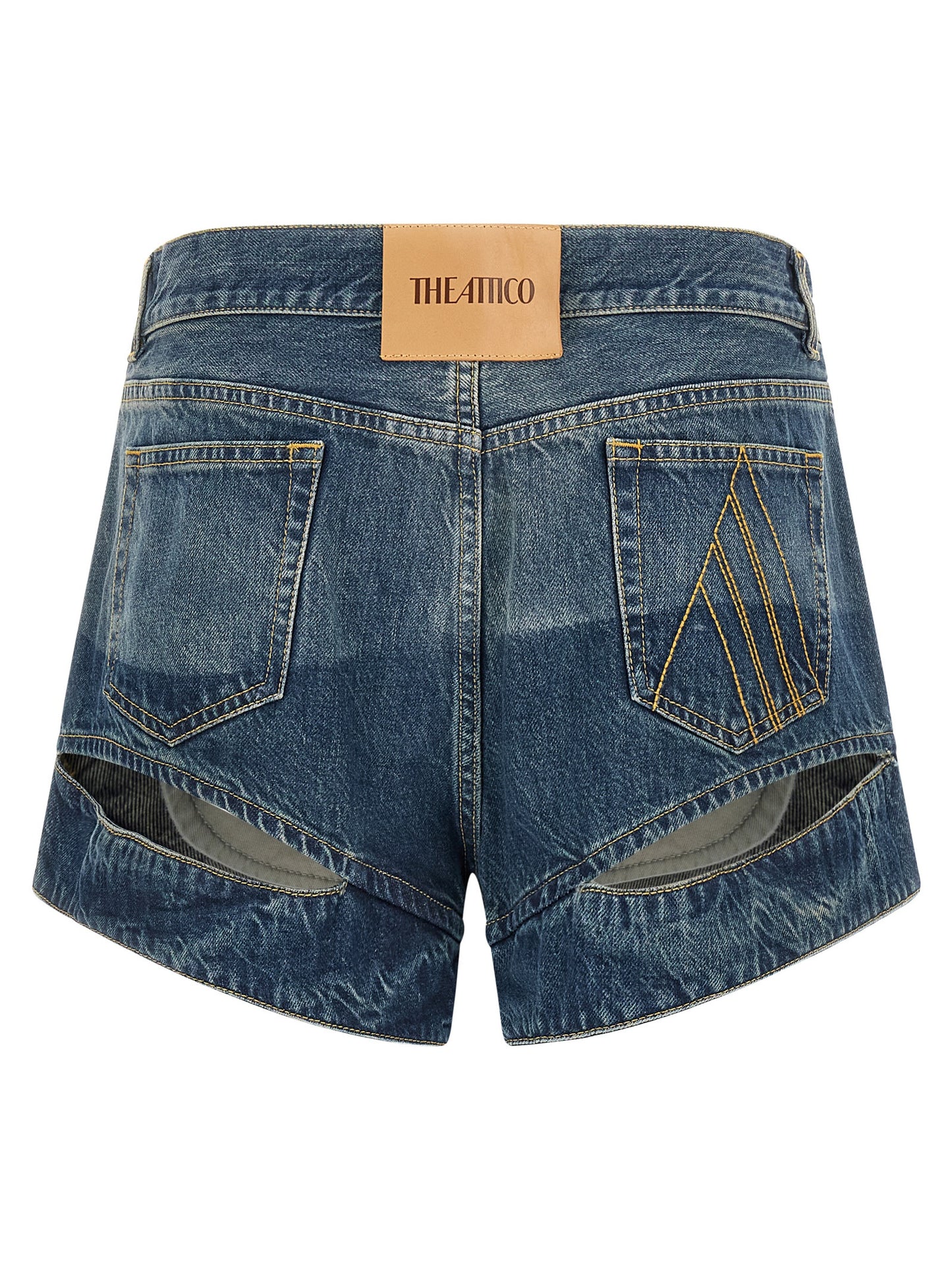 The Attico Shuffle Women's Denim Cotton Shorts - Blue Silver Signature
