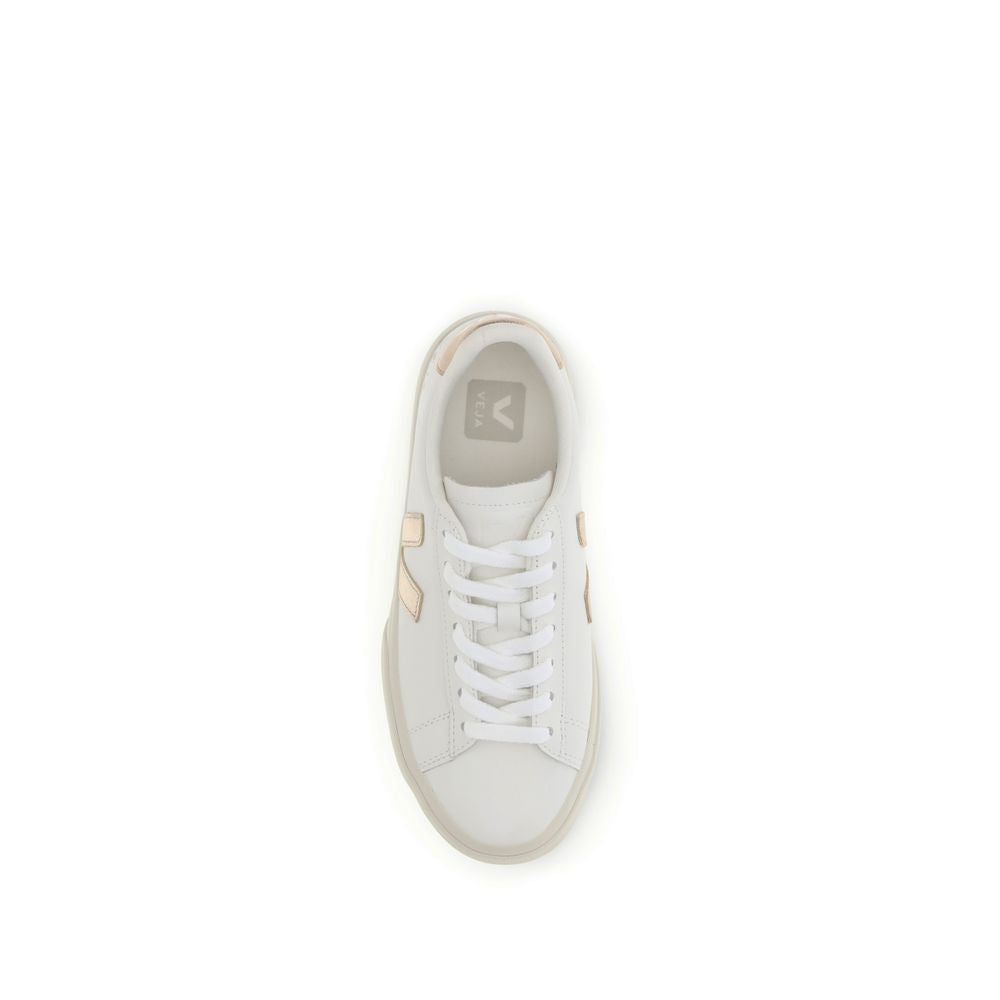 Sneakers by Veja for women in bos taurus calf leather white presents a sumptuous silhouette, artfully capturing the essence of the Women's Low Top Bos Taurus Calf Leather Sneakers with its sumptuous low-top style design.
