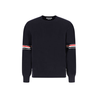 Sweatshirt by Thom Browne for men in cotton blue & striped features an magnificent silhouette, showcasing a sophisticated crew neckline and detail for a truly magnificent finish.