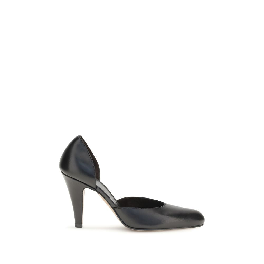 High-Heel Stiletto Pumps Heels by The Row for women in leather black & brown features a effortlessly chic Women's Leather High-Heel Stiletto Pumps Heels design with a sophisticated stiletto high-heel and elegant pointed toe style.