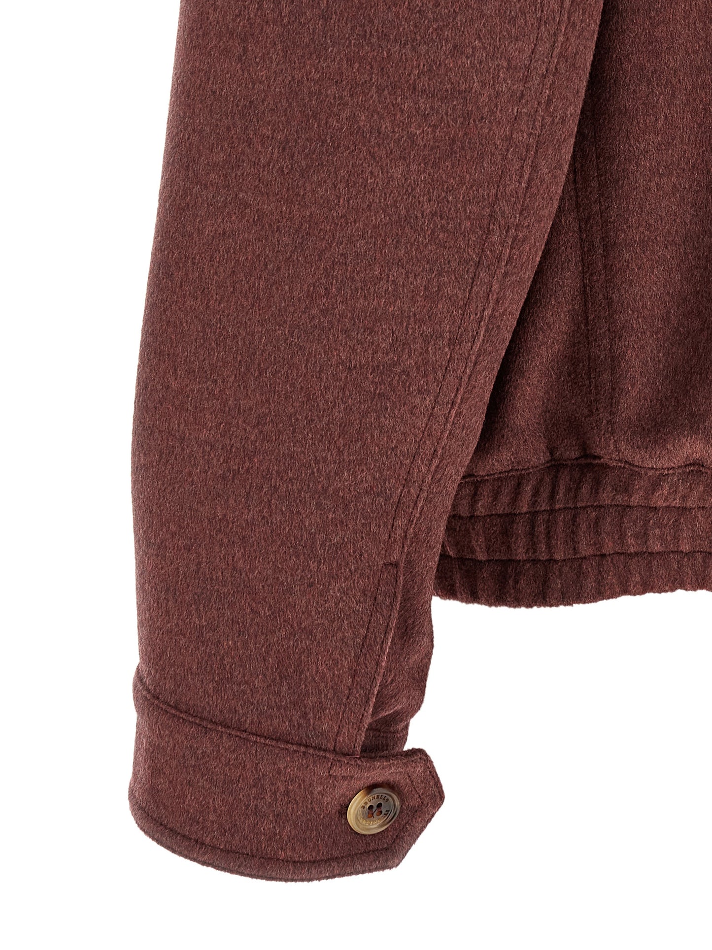 Bomber Jacket by Brunello Cucinelli for men in virgin wool bordeaux showcases a bohemian silhouette, artfully detailed with a bohemian and signature for a truly bohemian finish.