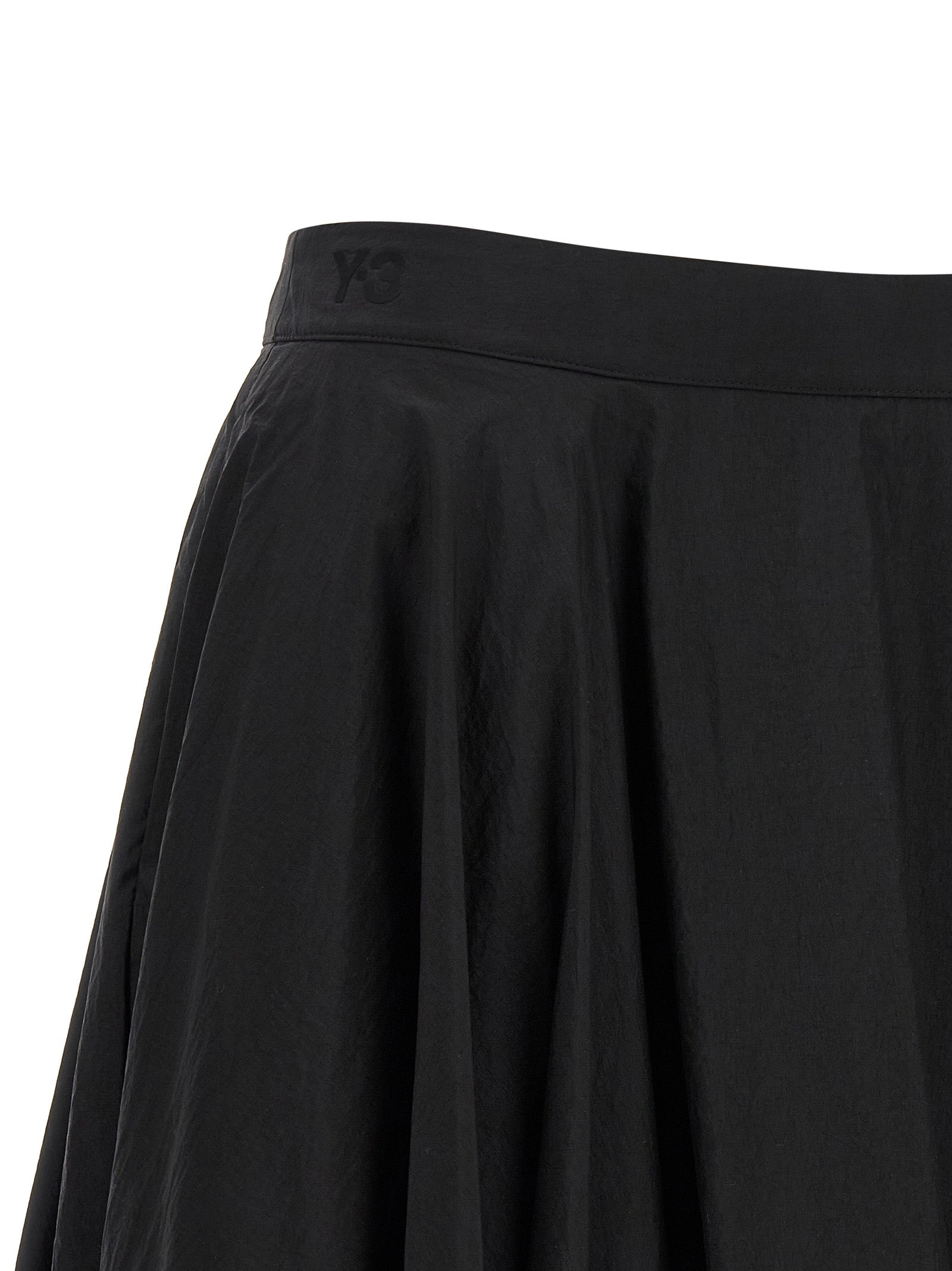 Skirt by Y-3 for women in polyamide gradient, black, signature & striped features an relaxed-yet-refined silhouette that elegantly showcases the Women's Polyamide Mini Skirt design and sophisticated mini.
