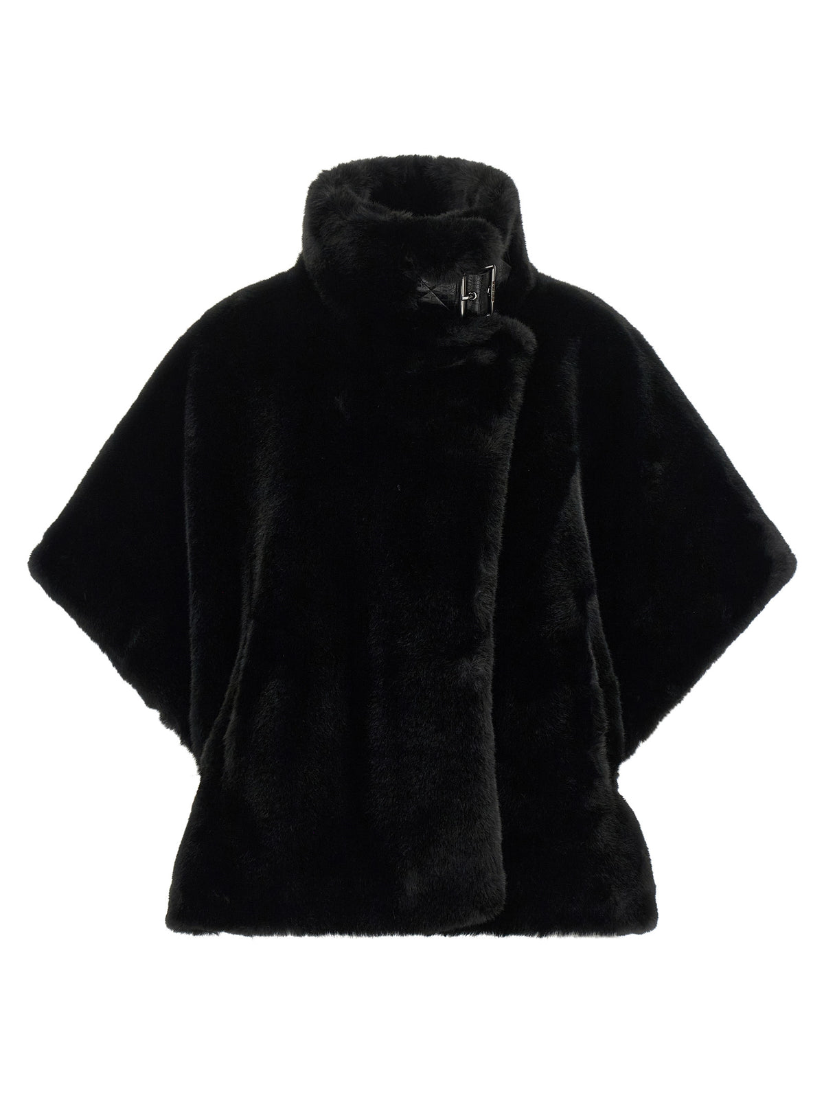 PINKO Women's Polyester Leather Cape - Black Silver
