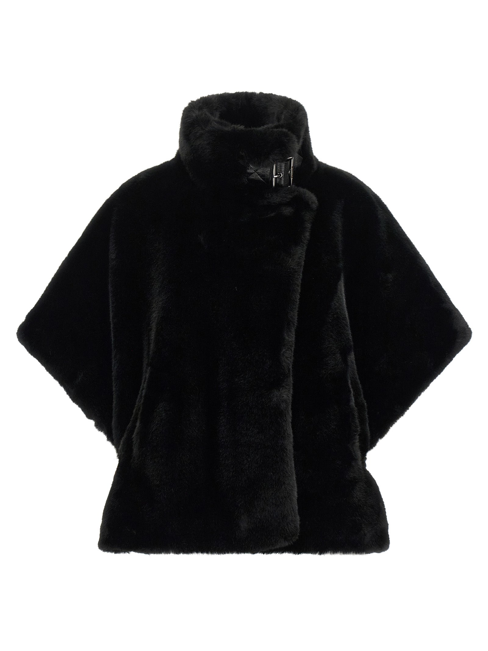 Cape by PINKO for women in polyester leather black & silver features a versatile silhouette, artfully detailed with a versatile wrap high-neck neckline and distinctive for a truly versatile finish.