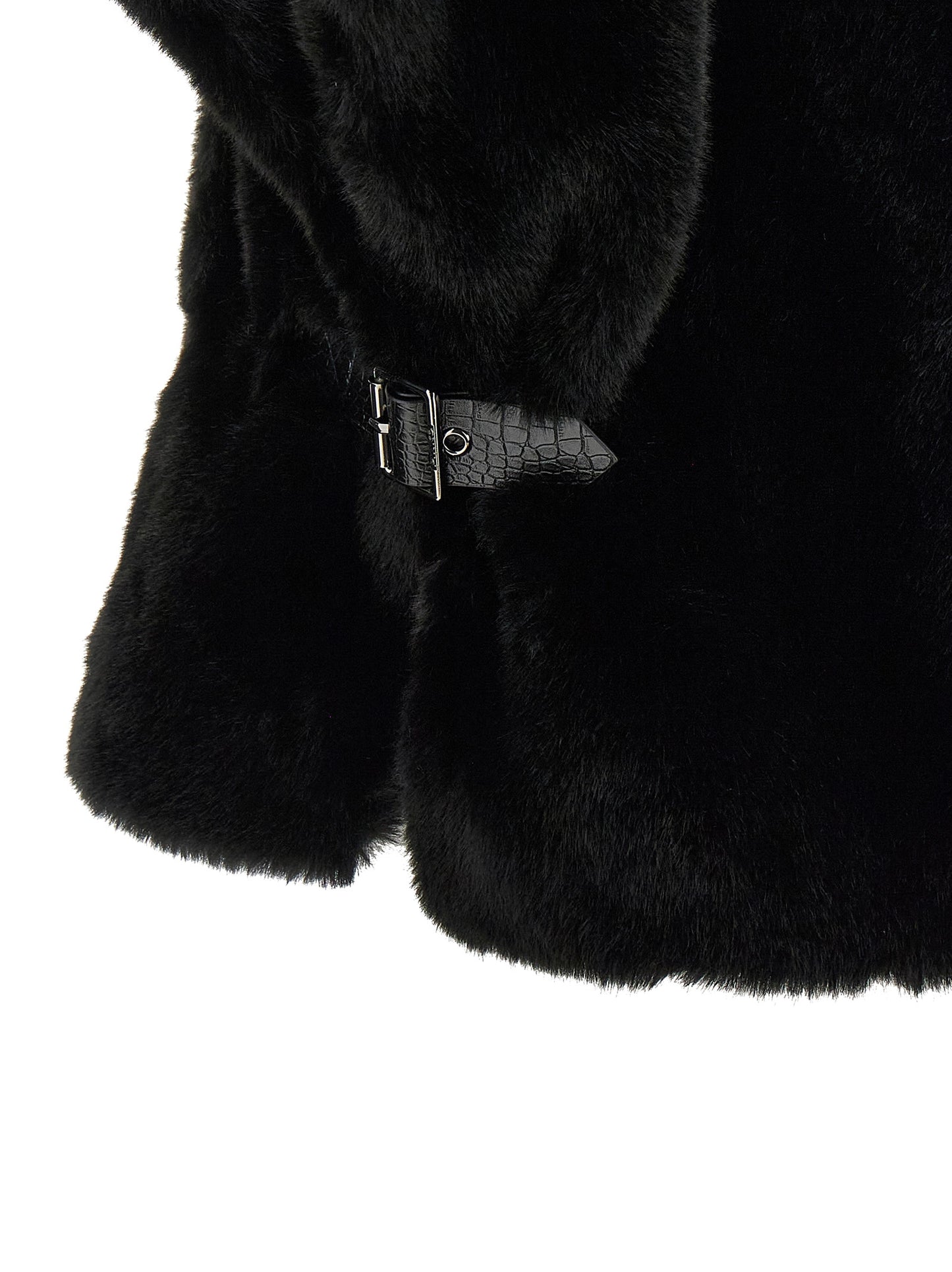 Cape by PINKO for women in polyester leather black & silver features an captivating silhouette, showcasing a sophisticated and captivating for a truly captivating finish.
