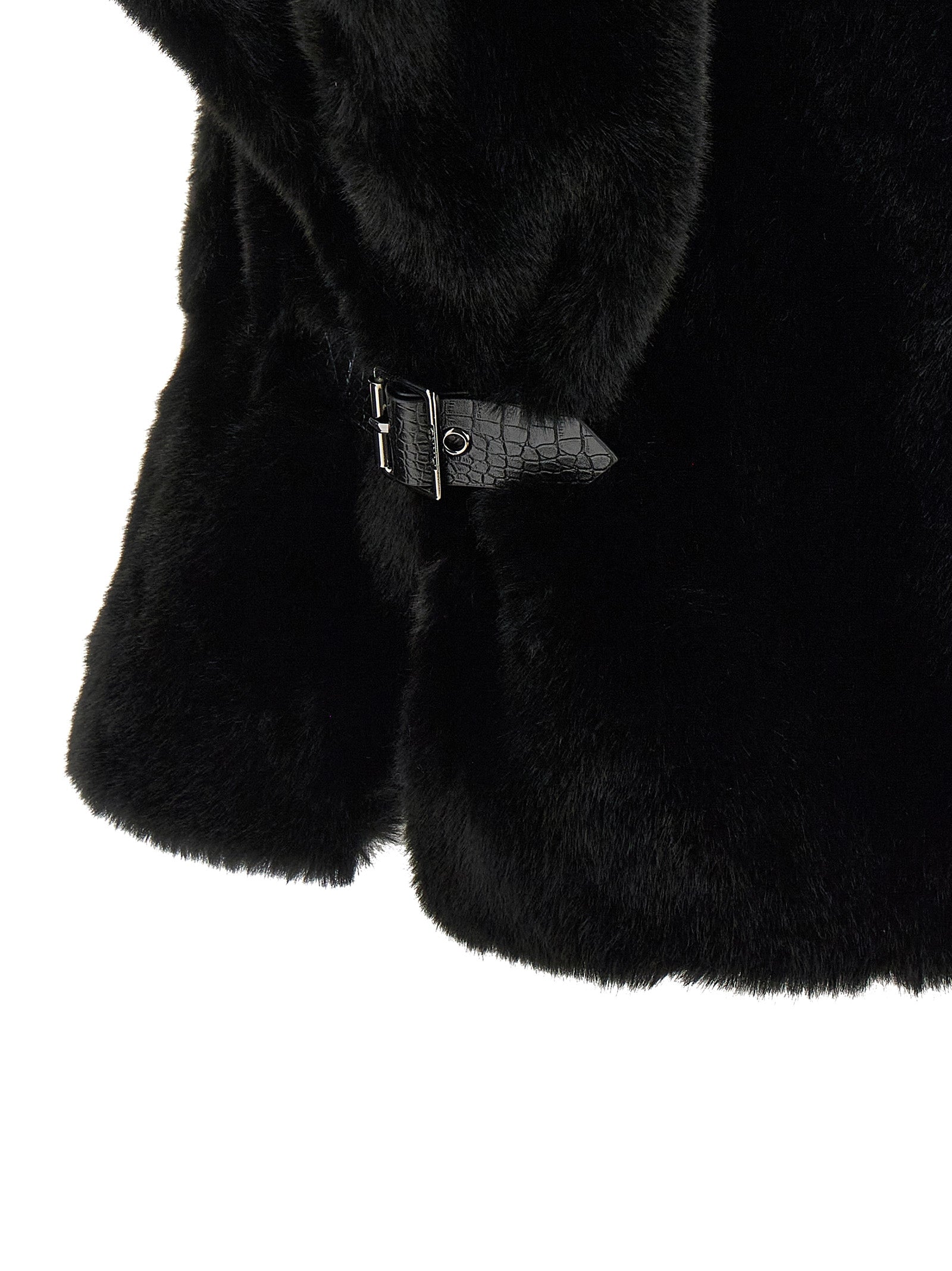 Cape by PINKO for women in polyester leather black & silver features an captivating silhouette, showcasing a sophisticated and captivating for a truly captivating finish.