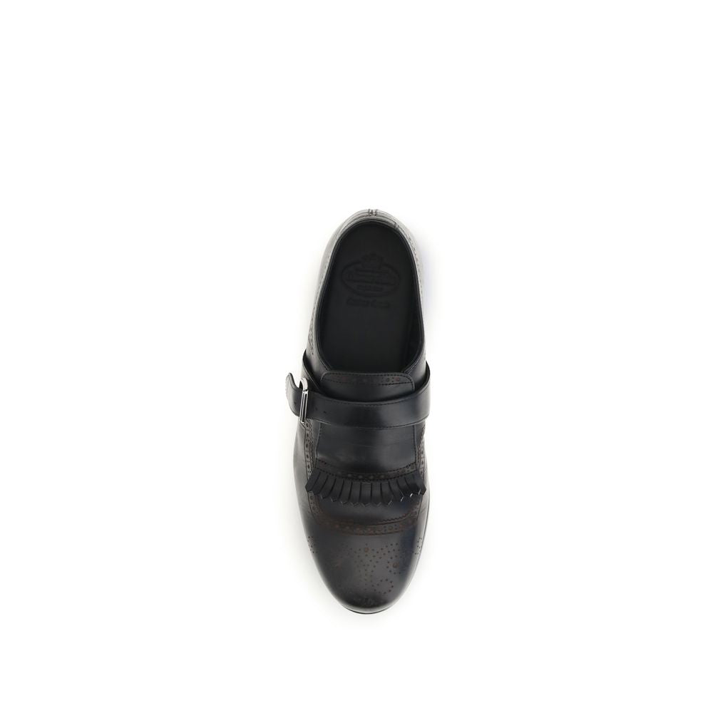 Loafer Slip-On Shoes by Church's for men in bos taurus calf leather & wool black & houndstooth features an ergonomic silhouette, perfectly showcasing Men's Bos Taurus Calf Leather & Wool Loafer Slip-On Shoes with its distinct and elegant .