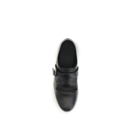 Loafer Slip-On Shoes by Church's for men in bos taurus calf leather & wool black & houndstooth features an ergonomic silhouette, perfectly showcasing Men's Bos Taurus Calf Leather & Wool Loafer Slip-On Shoes with its distinct and elegant .
