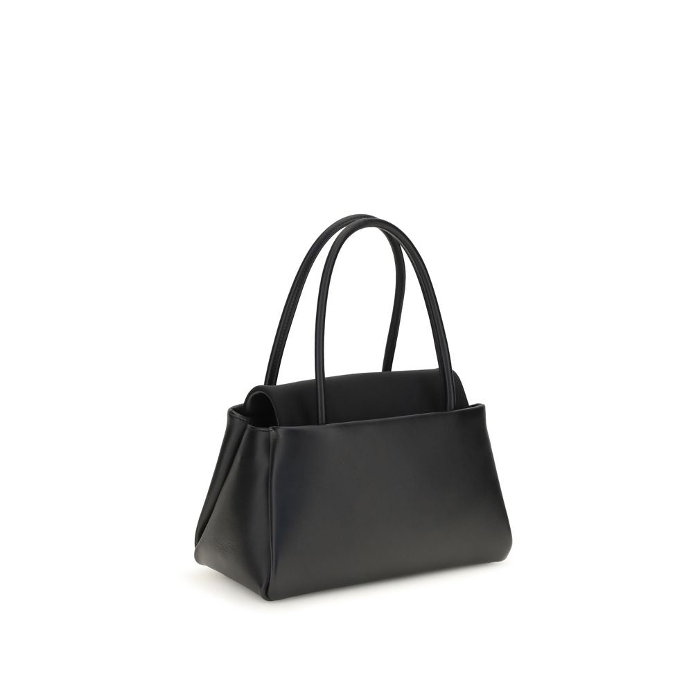 Compact Handbag by Prada for women in bos taurus calfskin leather black & signature features an refined silhouette, showcasing a secure , ample , and versatile shoulder-strap, handle & detachable-strap for a sophisticated refined aesthetic.