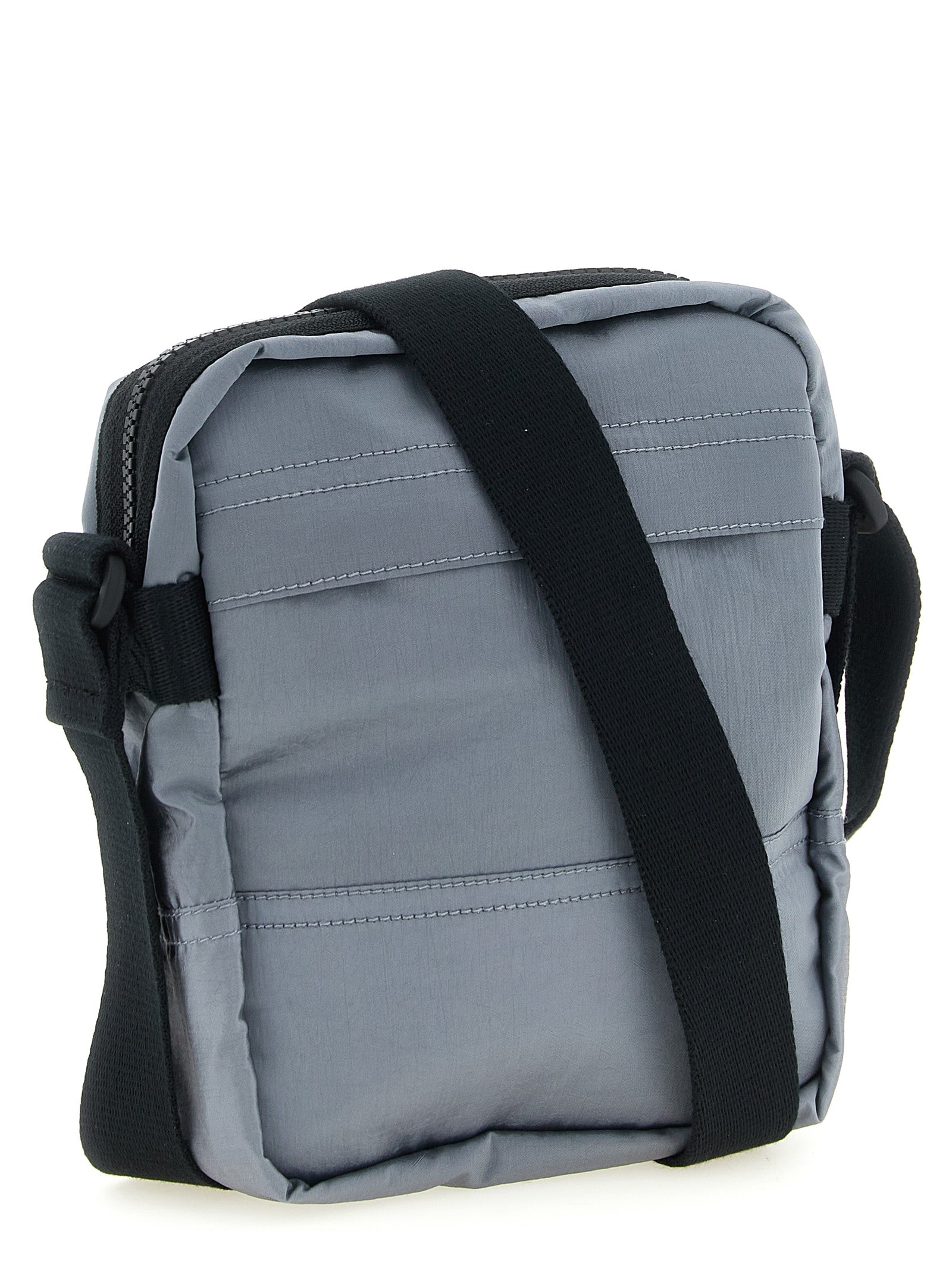 Crossbody Messenger Bag by Stone Island for men in polyamide leather gray showcases a artisanal Polyamide Leather Crossbody Messenger Bag design, featuring a secure and ample with versatile crossbody-strap & adjustable-strap for a artisanal look.