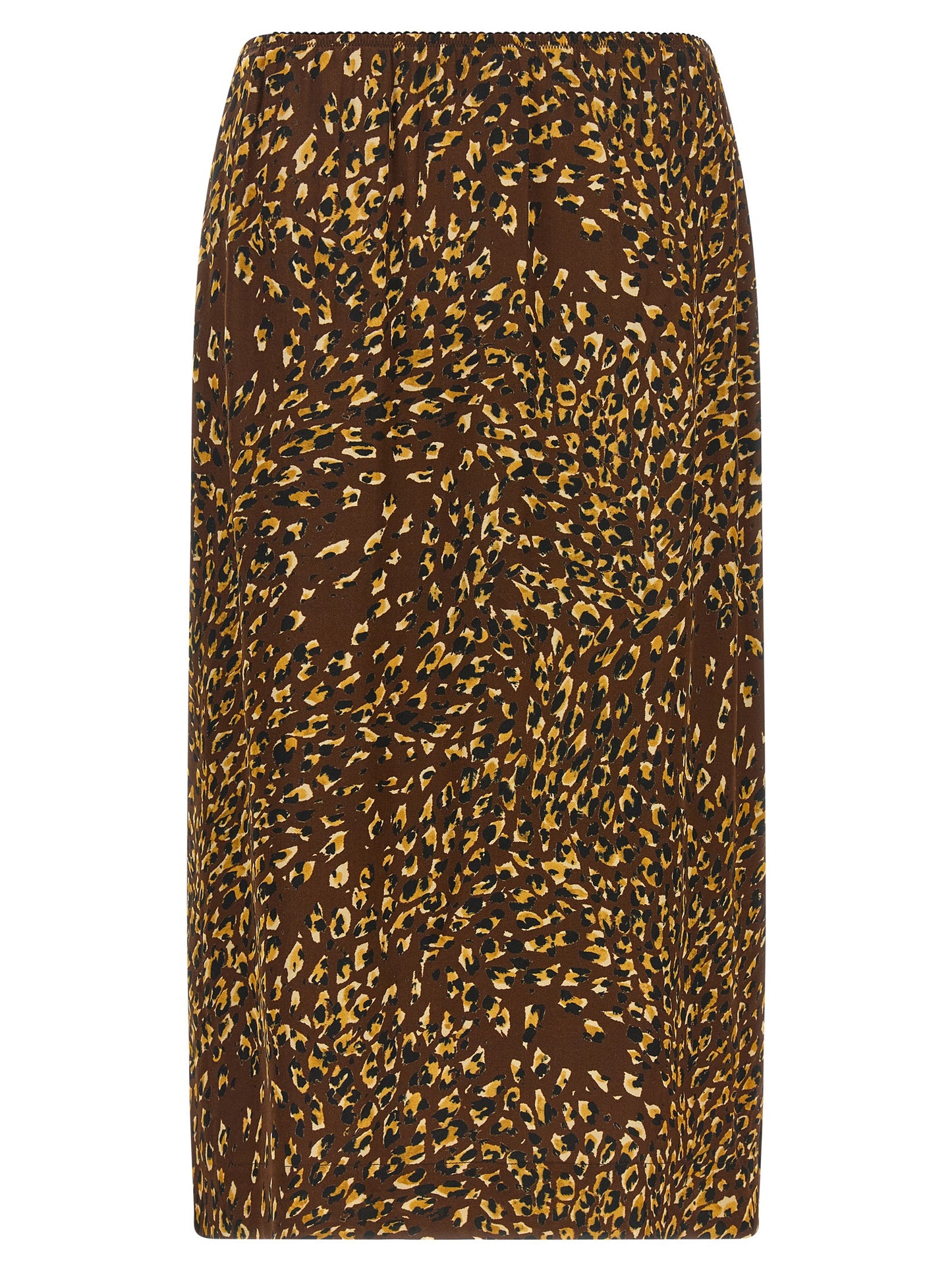 Skirt by Twinset for women in viscose animal, black, brown, signature & print features a sublime silhouette, showcasing the sublime design of the Women's Viscose Midi Skirt in a sophisticated midi.