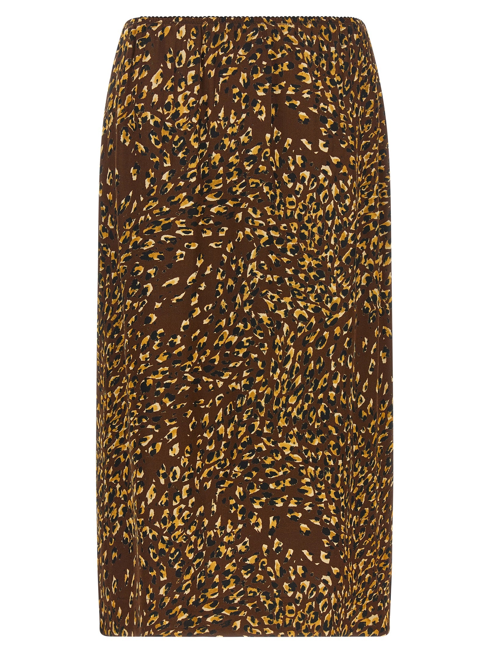 Skirt by Twinset for women in viscose animal, black, brown, signature & print features a sublime silhouette, showcasing the sublime design of the Women's Viscose Midi Skirt in a sophisticated midi.