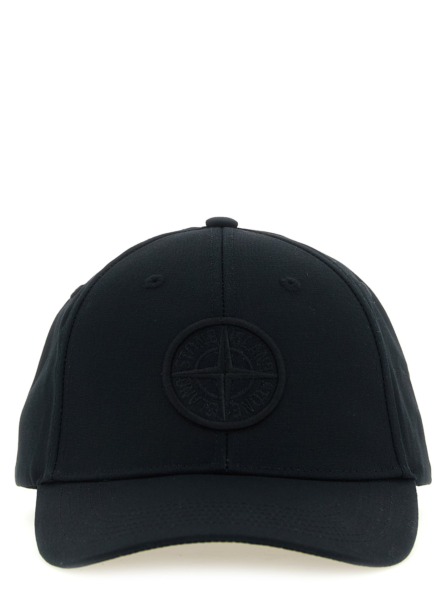 Baseball Cap by Stone Island for men in cotton black presents a statuesque silhouette, artfully capturing the essence of the statuesque Cotton Baseball Cap design for a sophisticated look.
