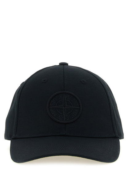 Baseball Cap by Stone Island for men in cotton black presents a statuesque silhouette, artfully capturing the essence of the statuesque Cotton Baseball Cap design for a sophisticated look.