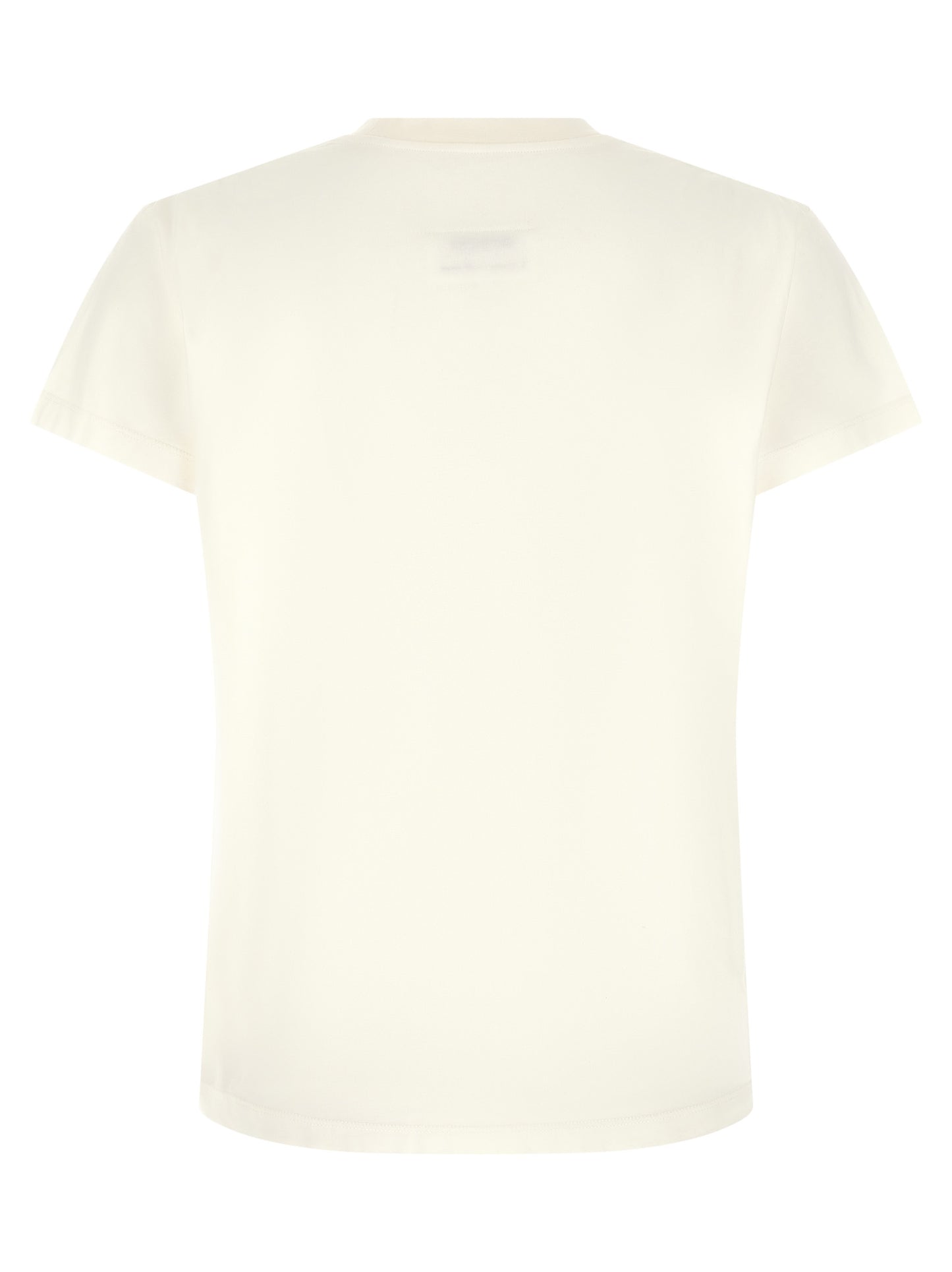 T-Shirt by MM6 Maison Margiela for women in cotton white & signature features an on trend silhouette, perfectly showcasing a on trend and crew neckline for an elevated aesthetic.