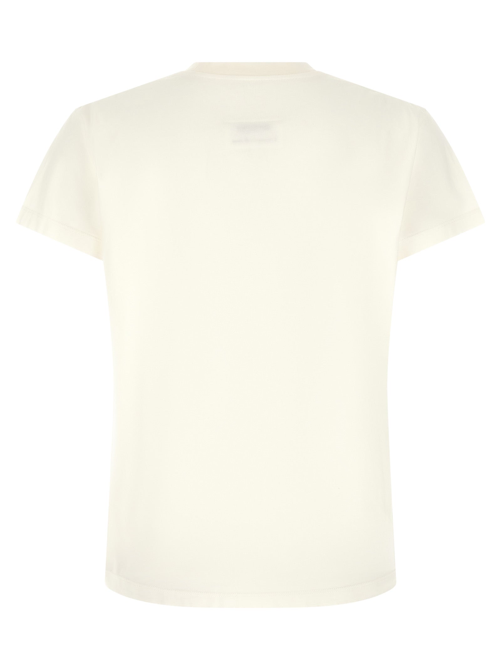 T-Shirt by MM6 Maison Margiela for women in cotton white & signature features an on trend silhouette, perfectly showcasing a on trend and crew neckline for an elevated aesthetic.