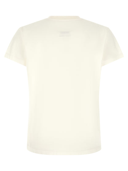 T-Shirt by MM6 Maison Margiela for women in cotton white & signature features an on trend silhouette, perfectly showcasing a on trend and crew neckline for an elevated aesthetic.
