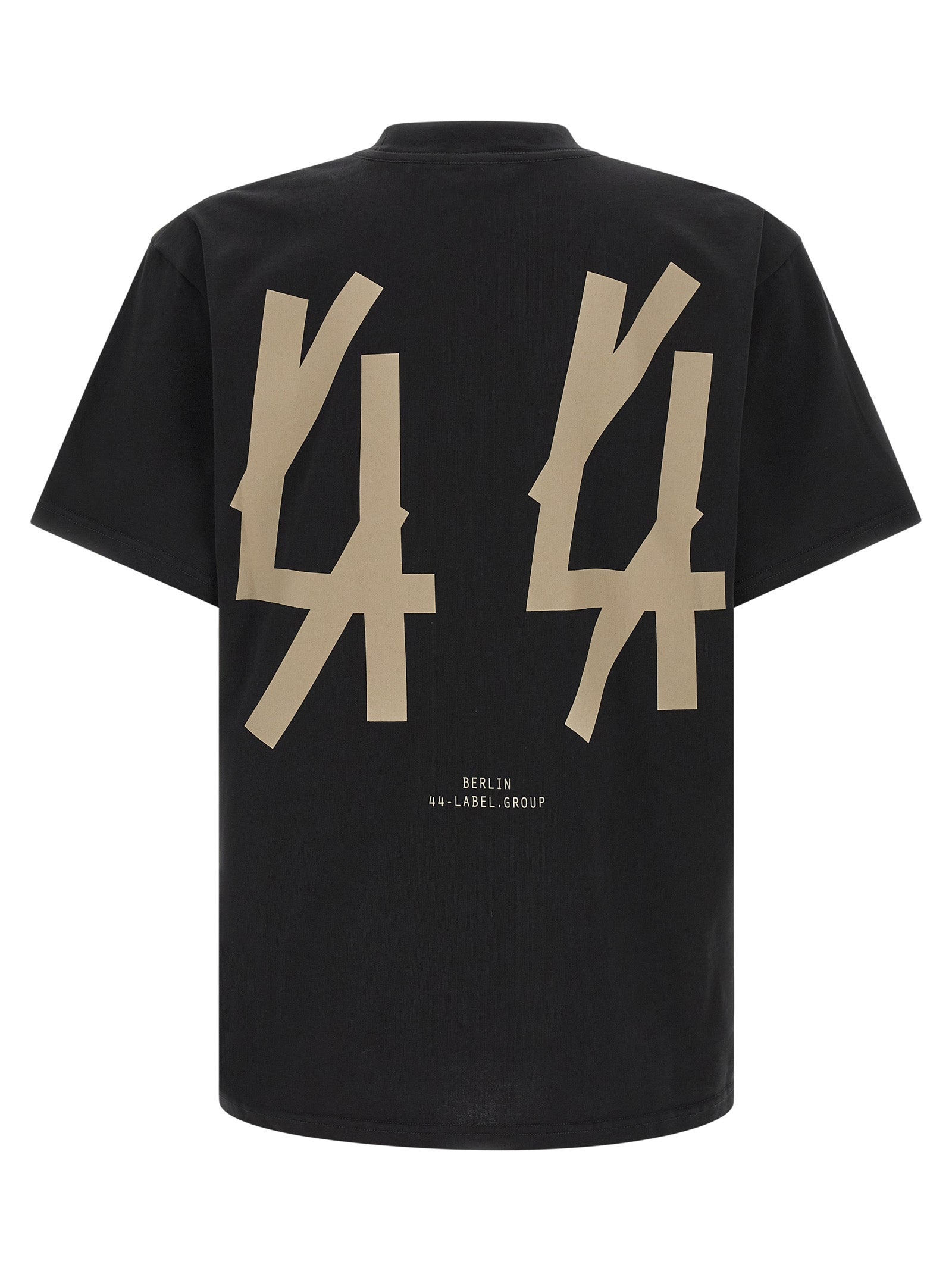 Activewear T-Shirt by 44 Label Group for men in cotton black features a versatile silhouette, showcasing a versatile crew neckline and detailed with high-performance for a premium look.
