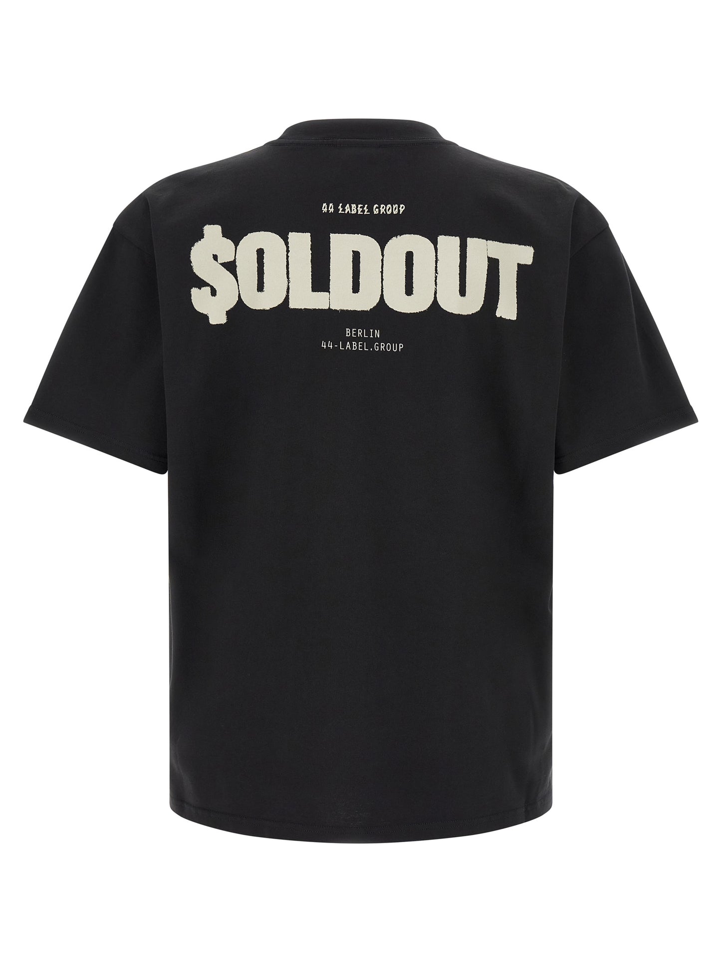 Activewear T-Shirt by 44 Label Group for men in cotton canvas black features a dynamic silhouette with and round neckline enhanced by functional .