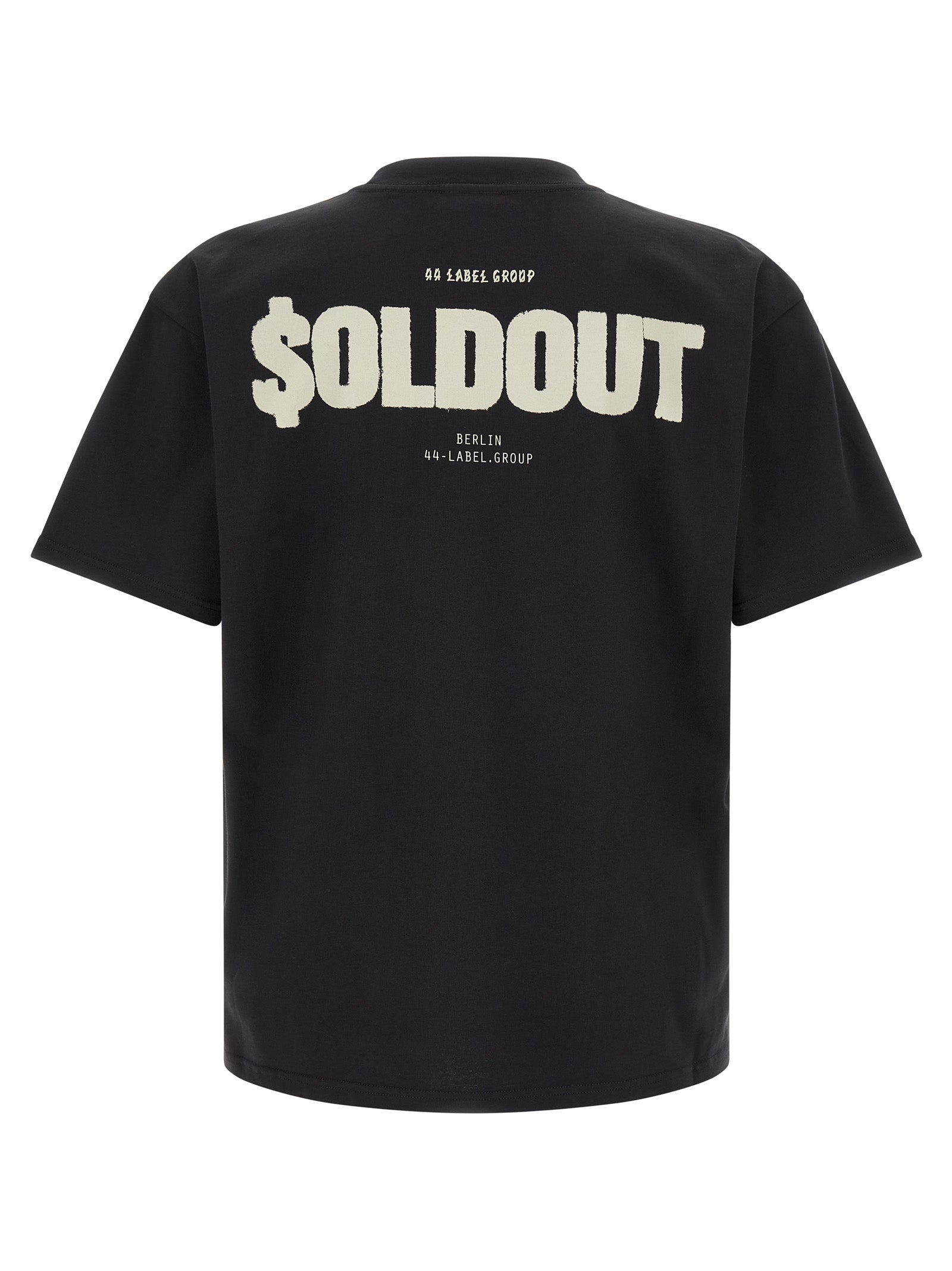 Activewear T-Shirt by 44 Label Group for men in cotton canvas black features a dynamic silhouette with and round neckline enhanced by functional .