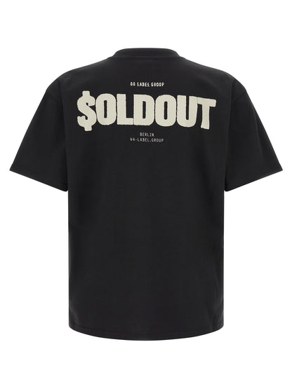 Activewear T-Shirt by 44 Label Group for men in cotton canvas black features a dynamic silhouette with and round neckline enhanced by functional .