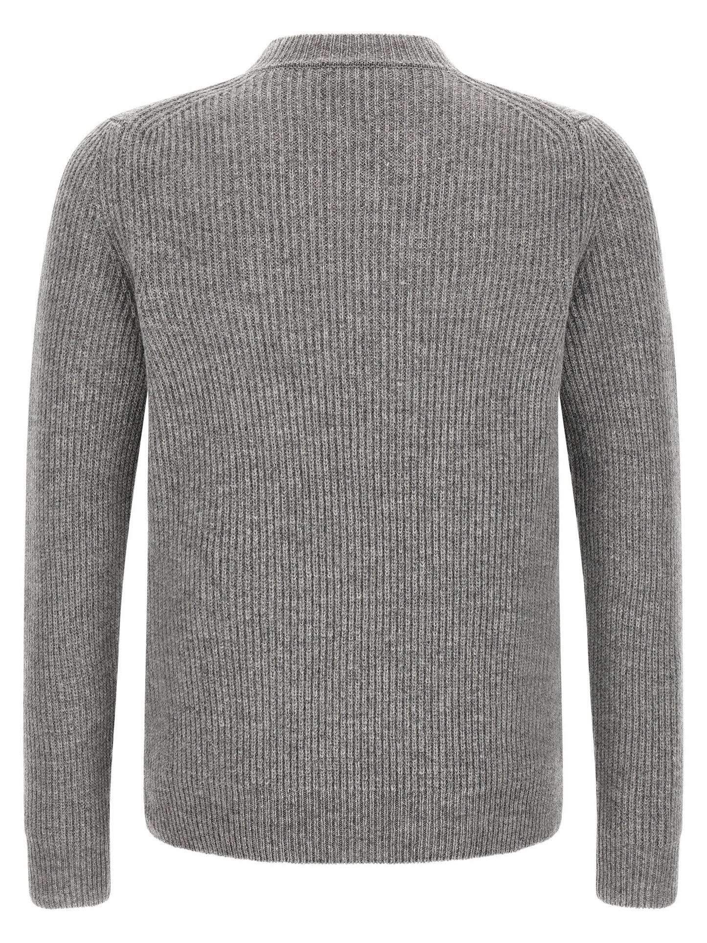 Cardigan by ZANONE for men in virgin wool gray features an crisp silhouette, showcasing a sophisticated crew neckline and detail for a truly crisp finish.