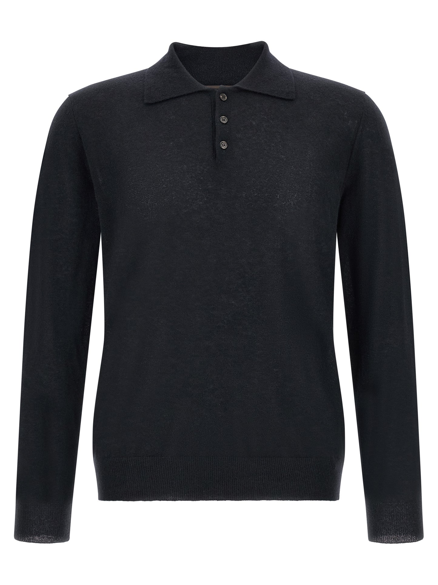 Cardigan by ZANONE for men in cashmere & polyamide navy features a dramatic silhouette, showcasing a sophisticated and dramatic detail for a timeless, premium look.