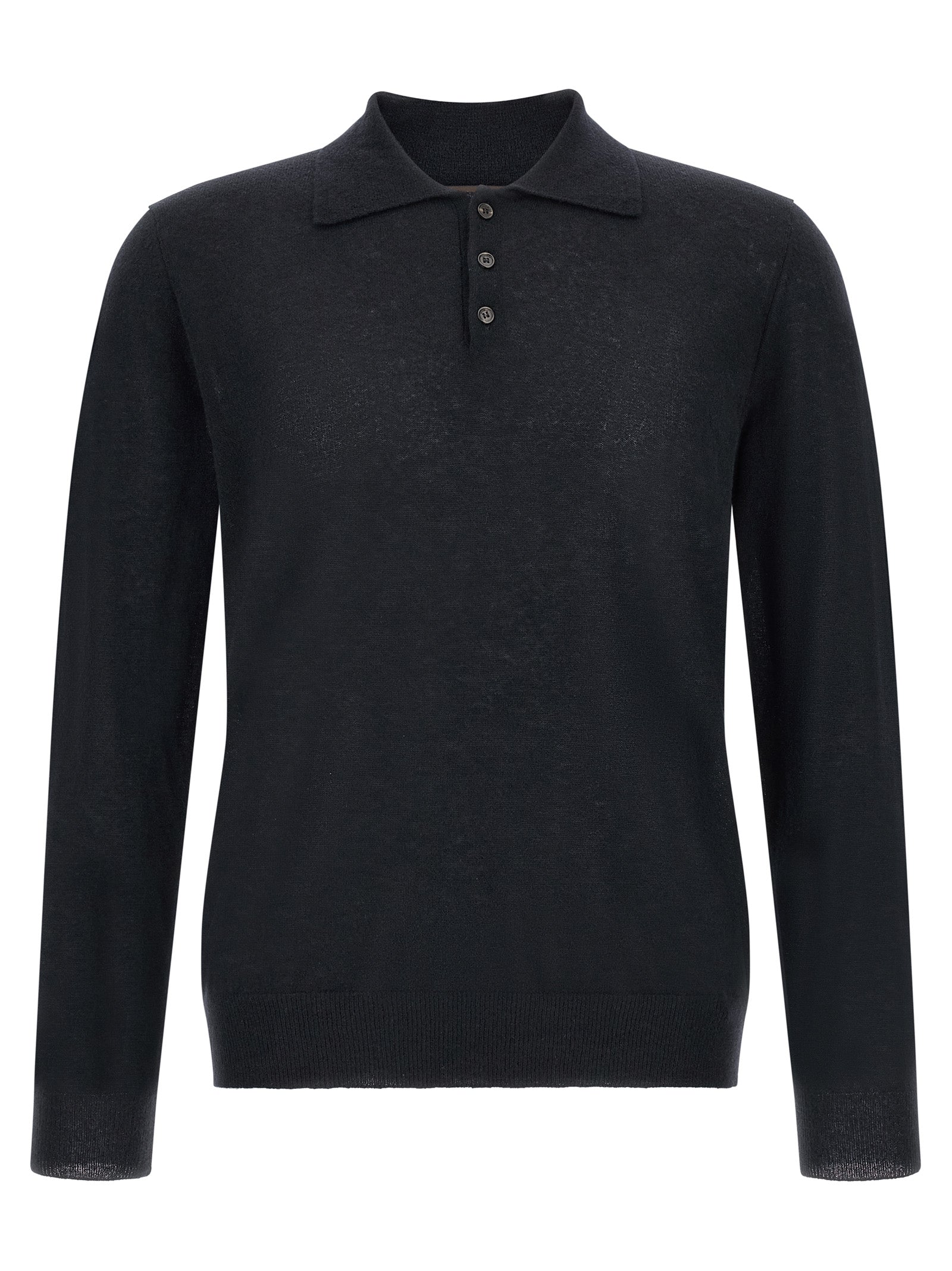 Cardigan by ZANONE for men in cashmere & polyamide navy features a dramatic silhouette, showcasing a sophisticated and dramatic detail for a timeless, premium look.