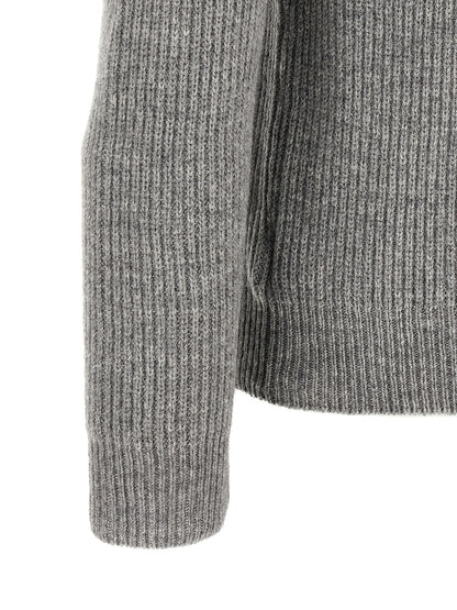 Cardigan by ZANONE for men in virgin wool gray features an impeccable silhouette, showcasing a sophisticated crew neckline and detail for a truly impeccable finish.