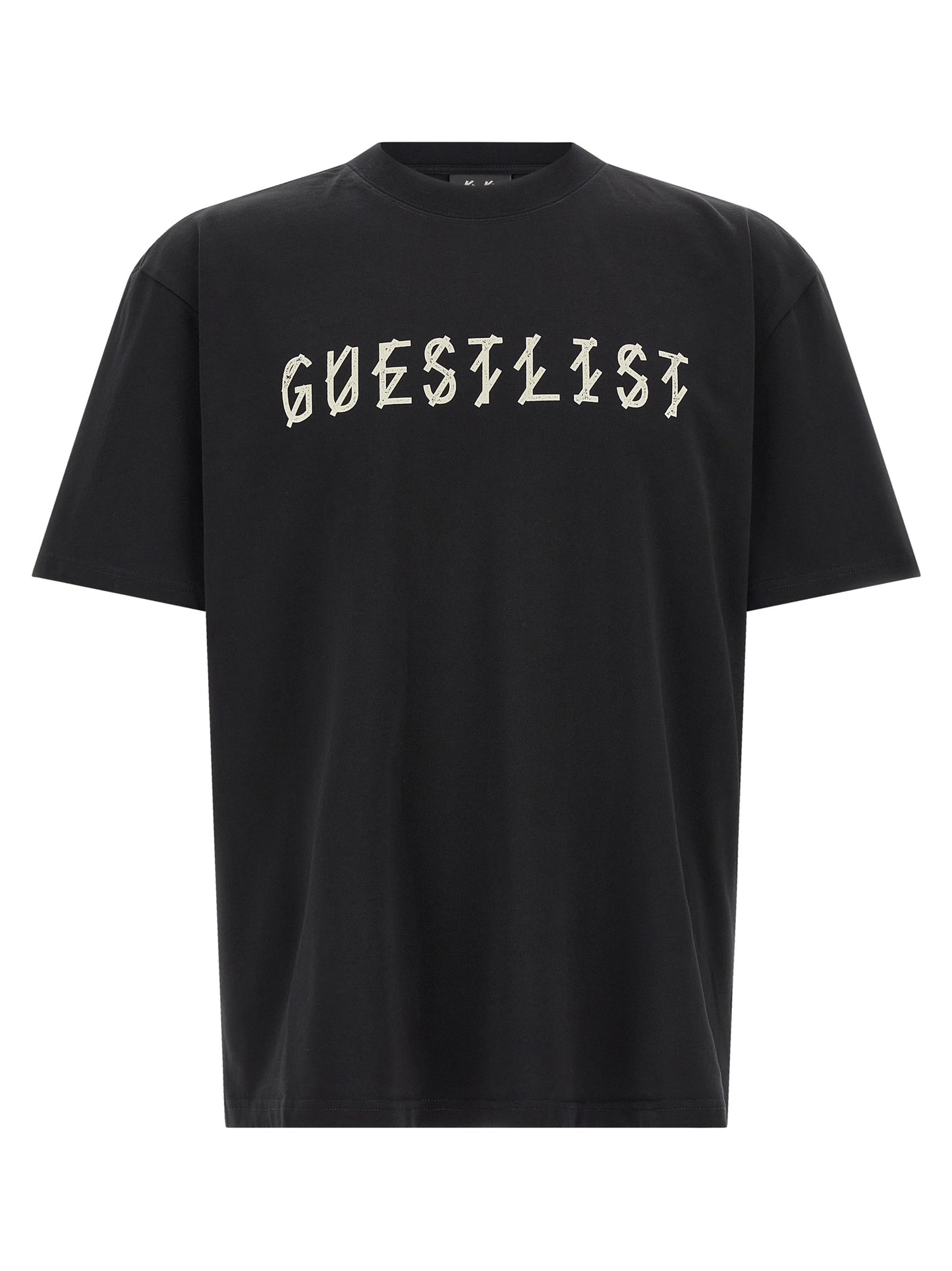 T-Shirt by 44 Label Group for men in cotton black, patterned & print showcases a fashionable silhouette, elegantly detailed with a fashionable and crew neckline for a sophisticated, high-fashion look.