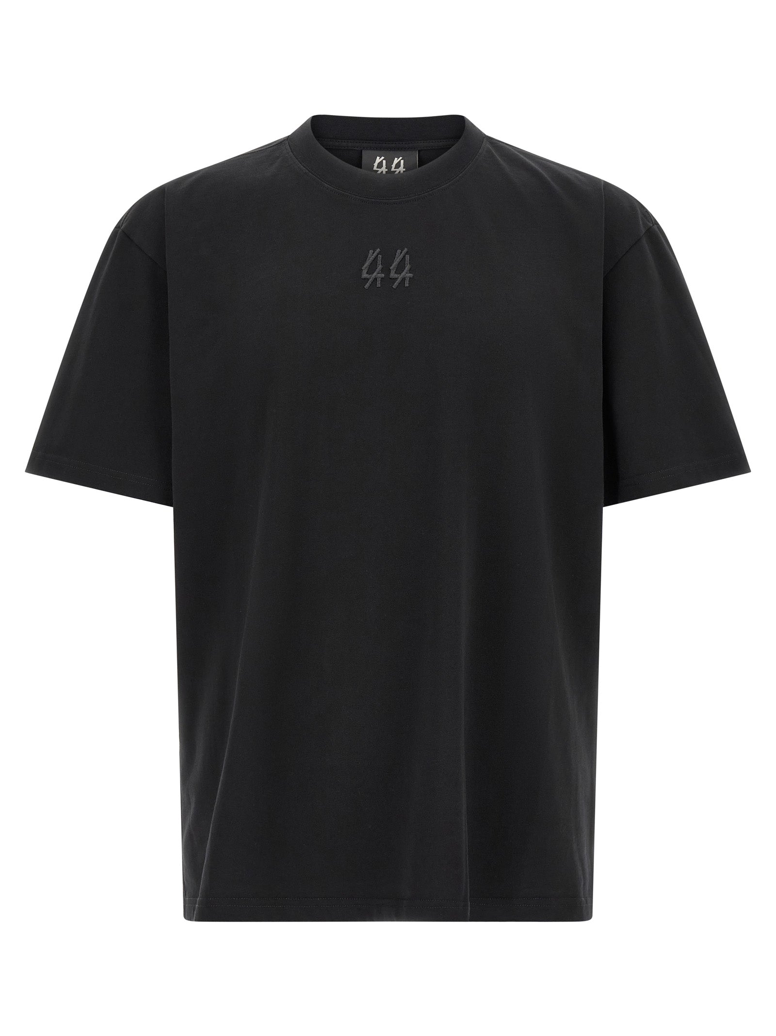 Activewear T-Shirt by 44 Label Group for men in cotton black, red & print features an contemporary design with , a length, and a contemporary crew neckline.