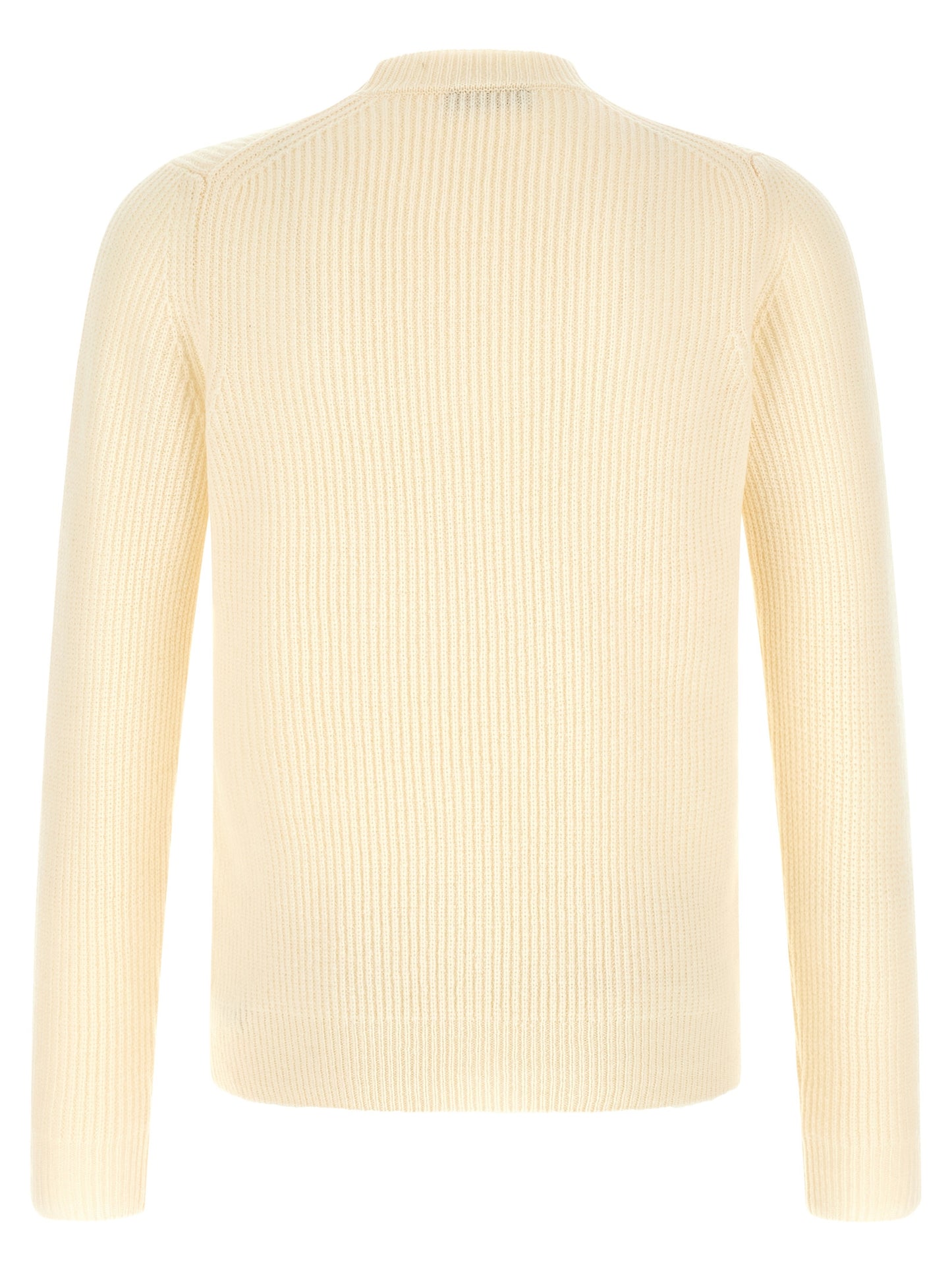 Cardigan by ZANONE for men in virgin wool cream & white showcases a captivating silhouette, artfully detailed with a captivating and crew neckline for a truly sophisticated captivating look.
