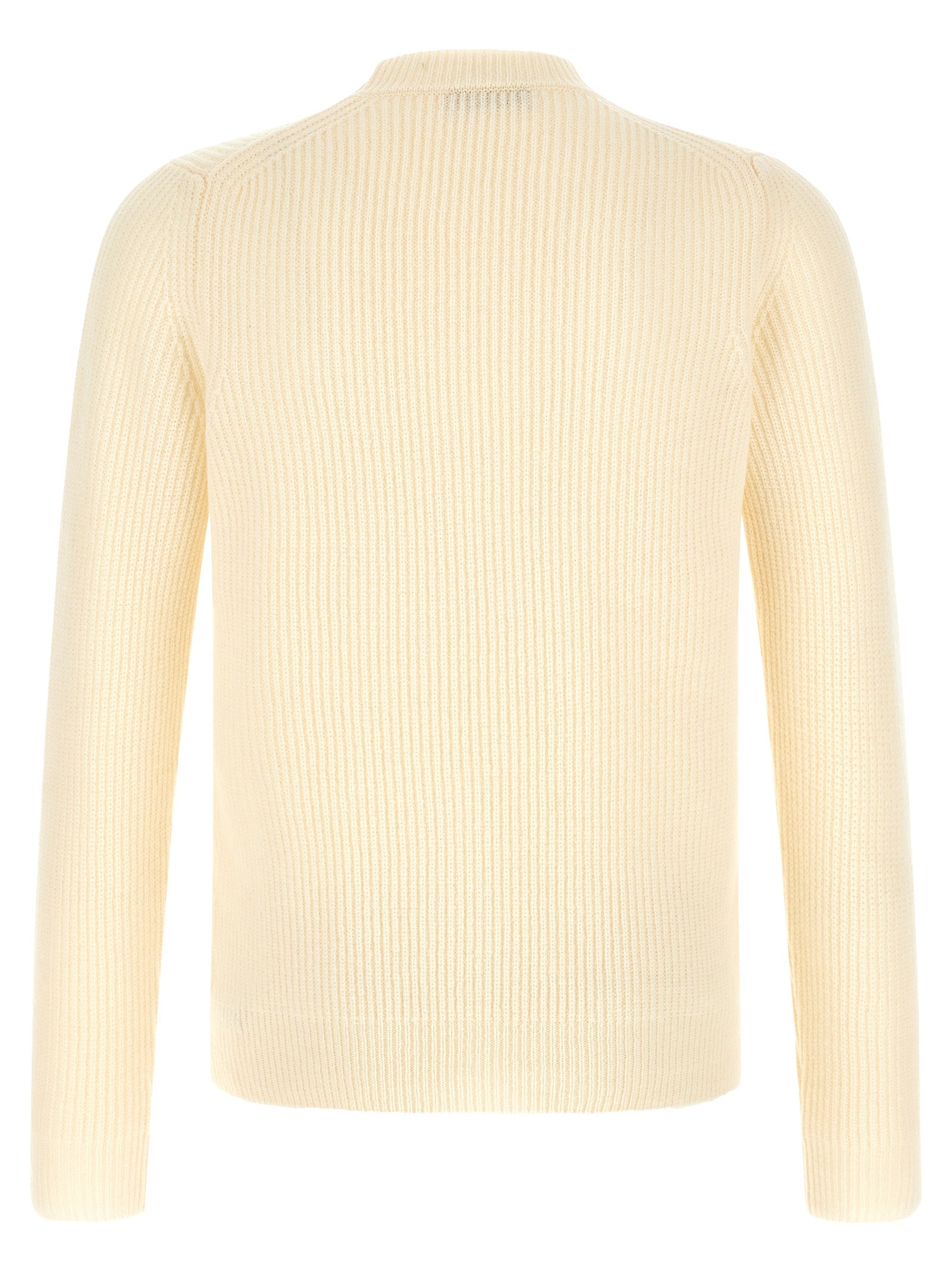 Cardigan by ZANONE for men in virgin wool cream & white showcases a captivating silhouette, artfully detailed with a captivating and crew neckline for a truly sophisticated captivating look.