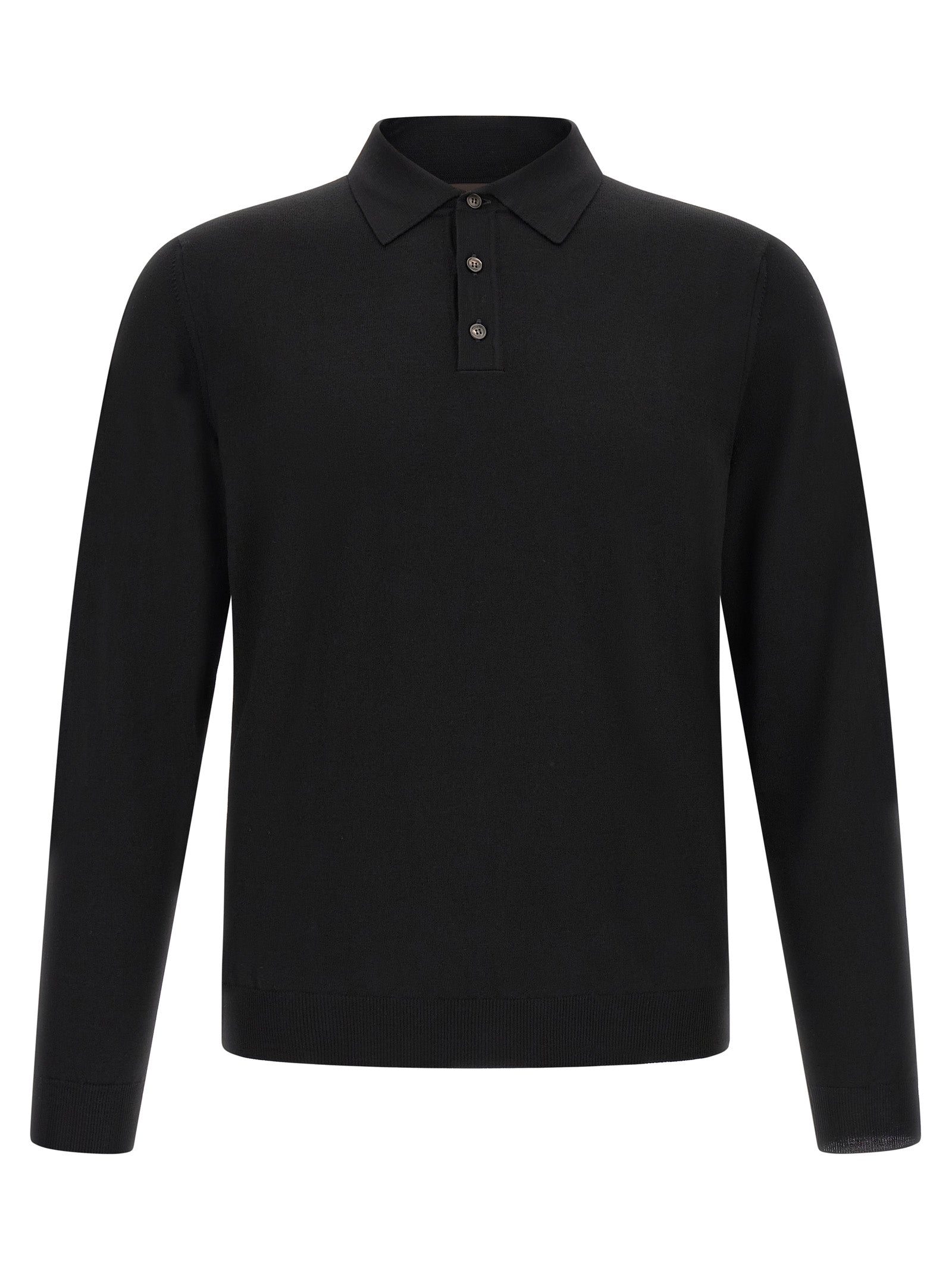 Polo Shirt by ZANONE for men in polyamide & virgin wool black presents a crisp silhouette, artfully detailed with a crisp and crisp .