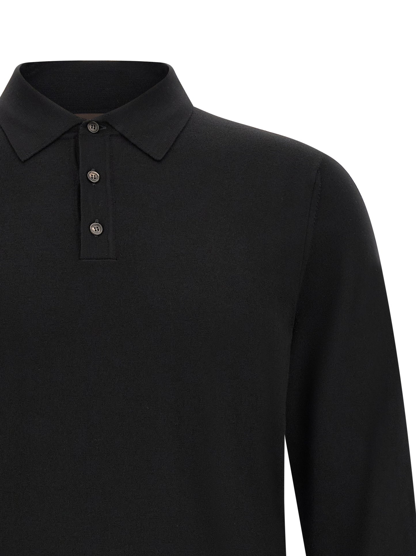 Polo Shirt by ZANONE for men in polyamide & virgin wool black presents a distinguished silhouette, showcasing a sophisticated and distinguished for a truly distinguished finish.