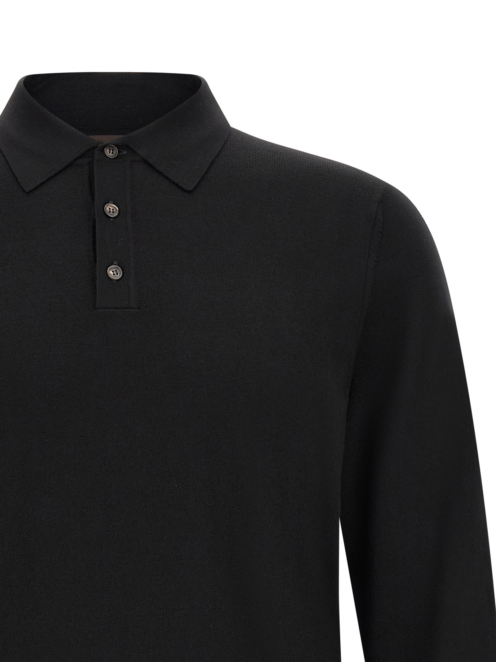 Polo Shirt by ZANONE for men in polyamide & virgin wool black presents a distinguished silhouette, showcasing a sophisticated and distinguished for a truly distinguished finish.