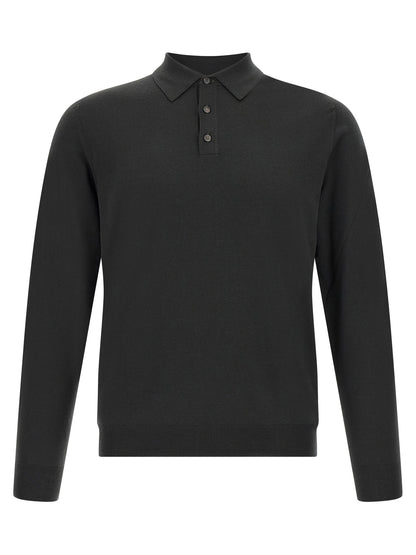 Polo Shirt by ZANONE for men in polyamide & virgin wool bicolour & green features a eye catching silhouette, showcasing a refined and for a eye catching finish.
