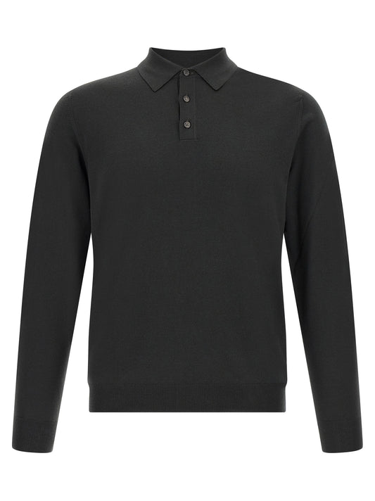 Polo Shirt by ZANONE for men in polyamide & virgin wool bicolour & green features a eye catching silhouette, showcasing a refined and for a eye catching finish.