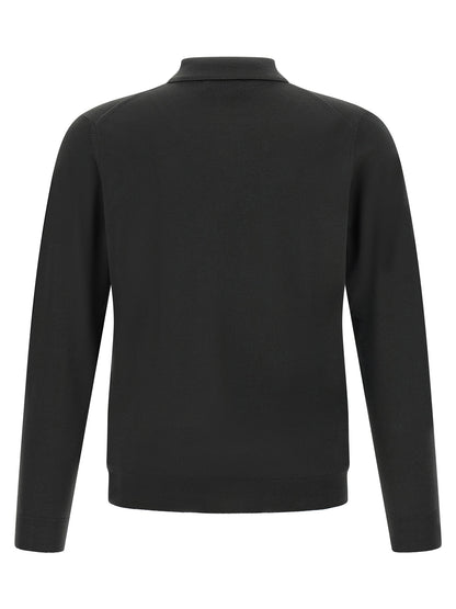 Polo Shirt by ZANONE for men in polyamide & virgin wool bicolour & green presents a sleek silhouette, featuring a refined and for a sleek finish.