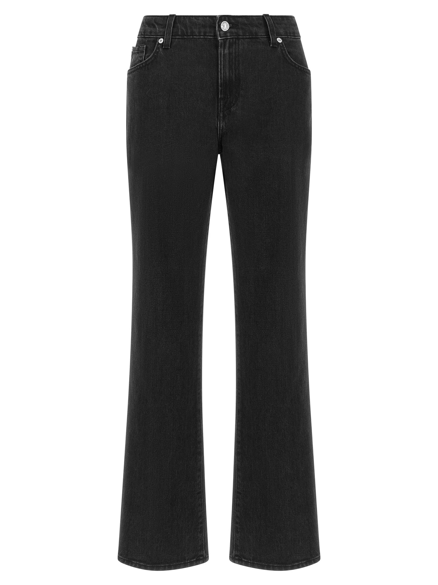Jeans by 7 For All Mankind for women in stretch denim cotton black features an sartorial flared and long with a cut for a sartorial finish.
