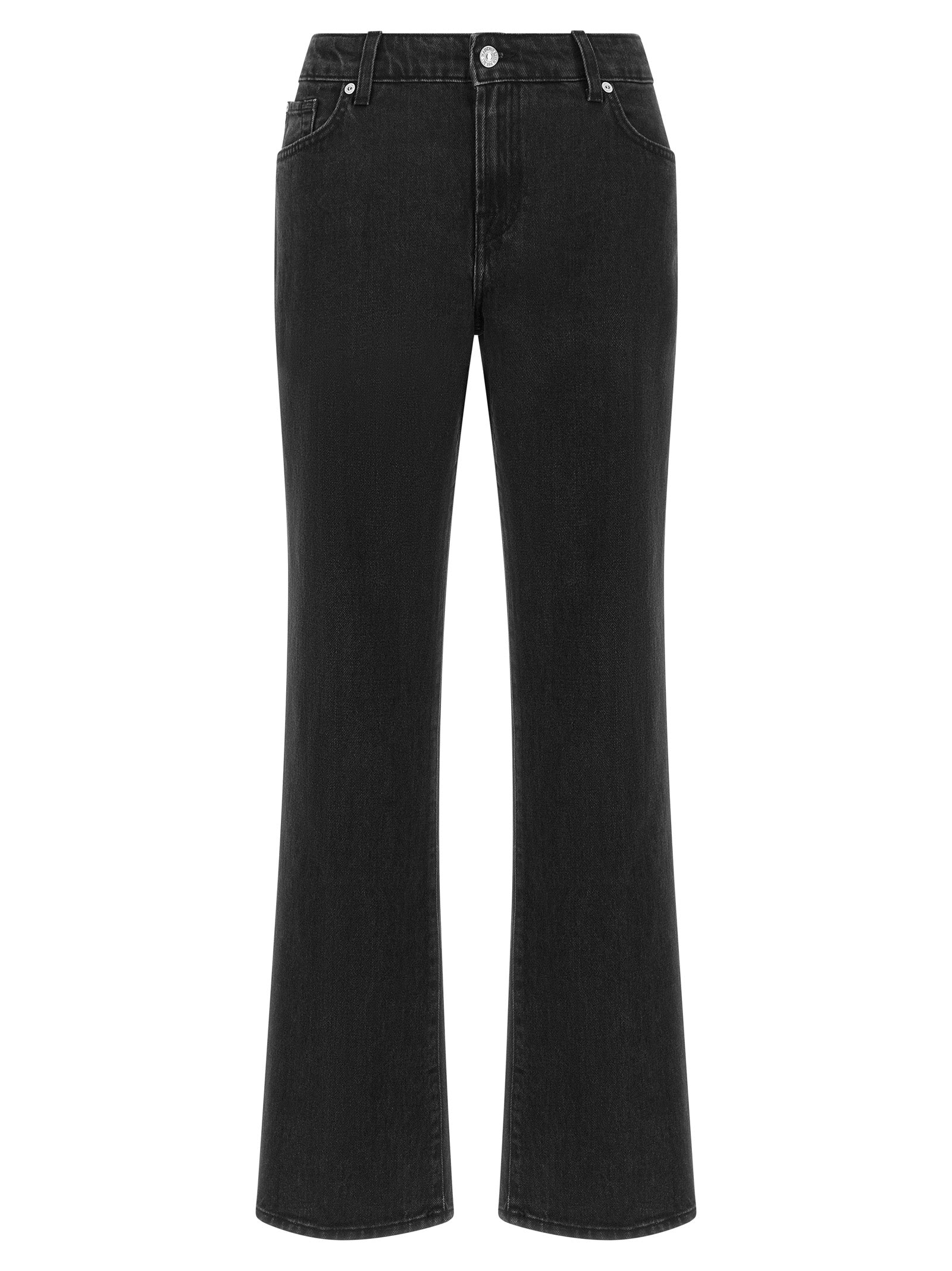 Jeans by 7 For All Mankind for women in stretch denim cotton black features an sartorial flared and long with a cut for a sartorial finish.
