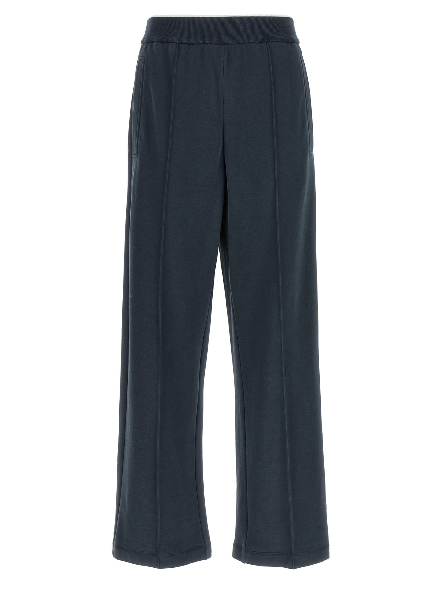 Joggers by Brunello Cucinelli for women in cotton dark-blue features an sophisticated and relaxed-fit & wide with a precise long, creating a sophisticated and sophisticated silhouette.