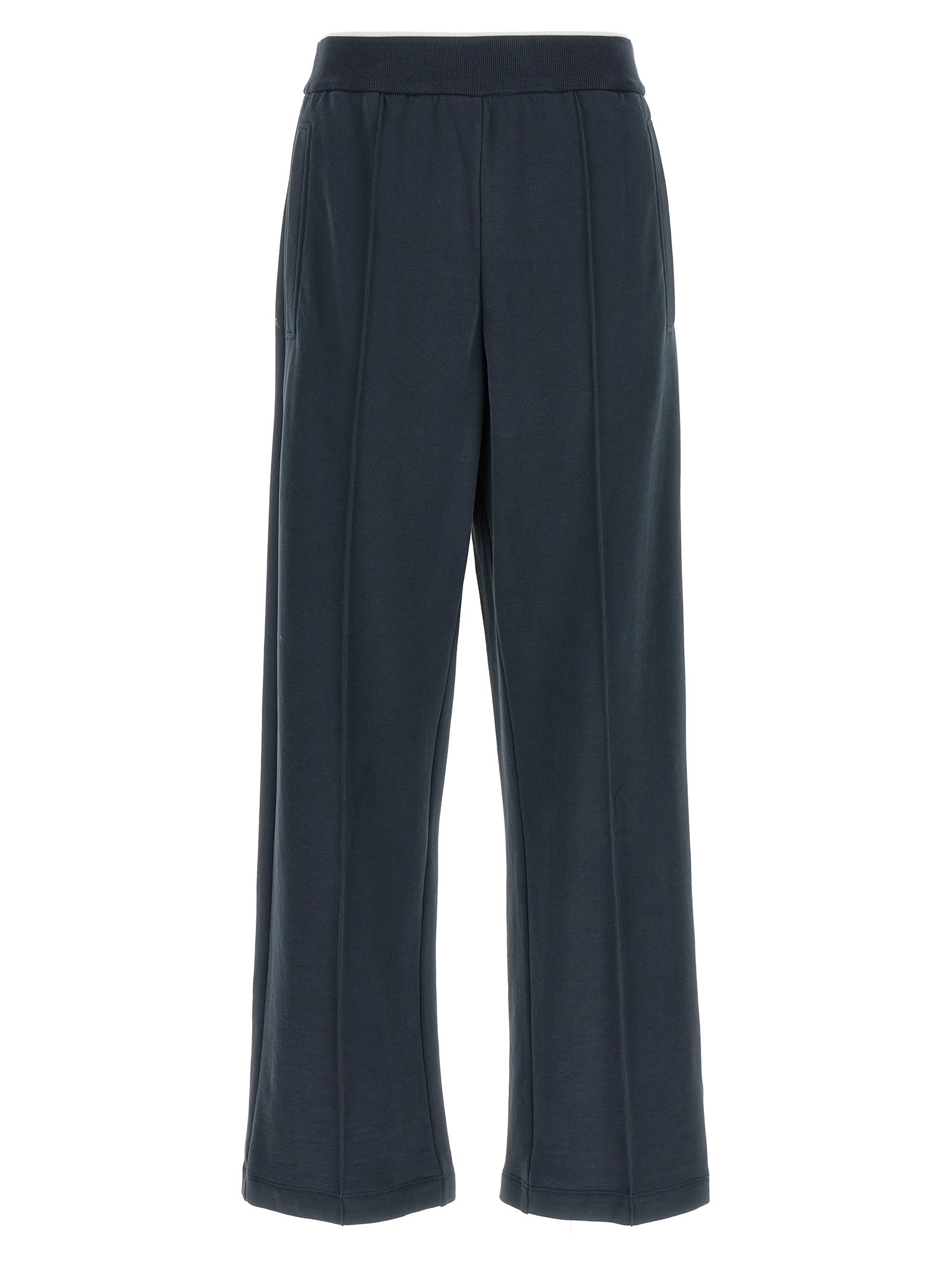 Joggers by Brunello Cucinelli for women in cotton dark-blue features an sophisticated and relaxed-fit & wide with a precise long, creating a sophisticated and sophisticated silhouette.