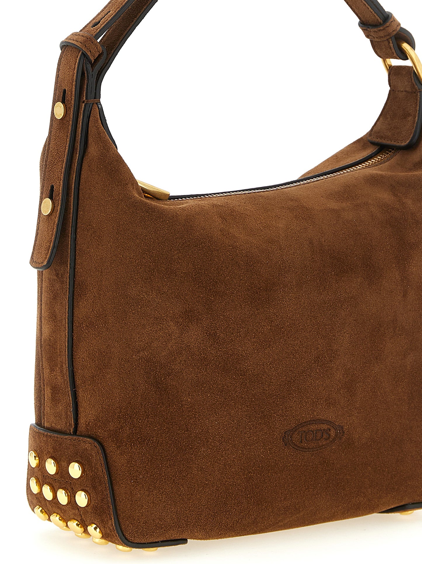 Mini Shoulder Hobo Bag by Tod's for women in calfskin leather brown & signature features a effortless sophistication silhouette, secured by a zipper & clasp with ample and versatile shoulder-strap & adjustable-strap for a effortless sophistication finish.