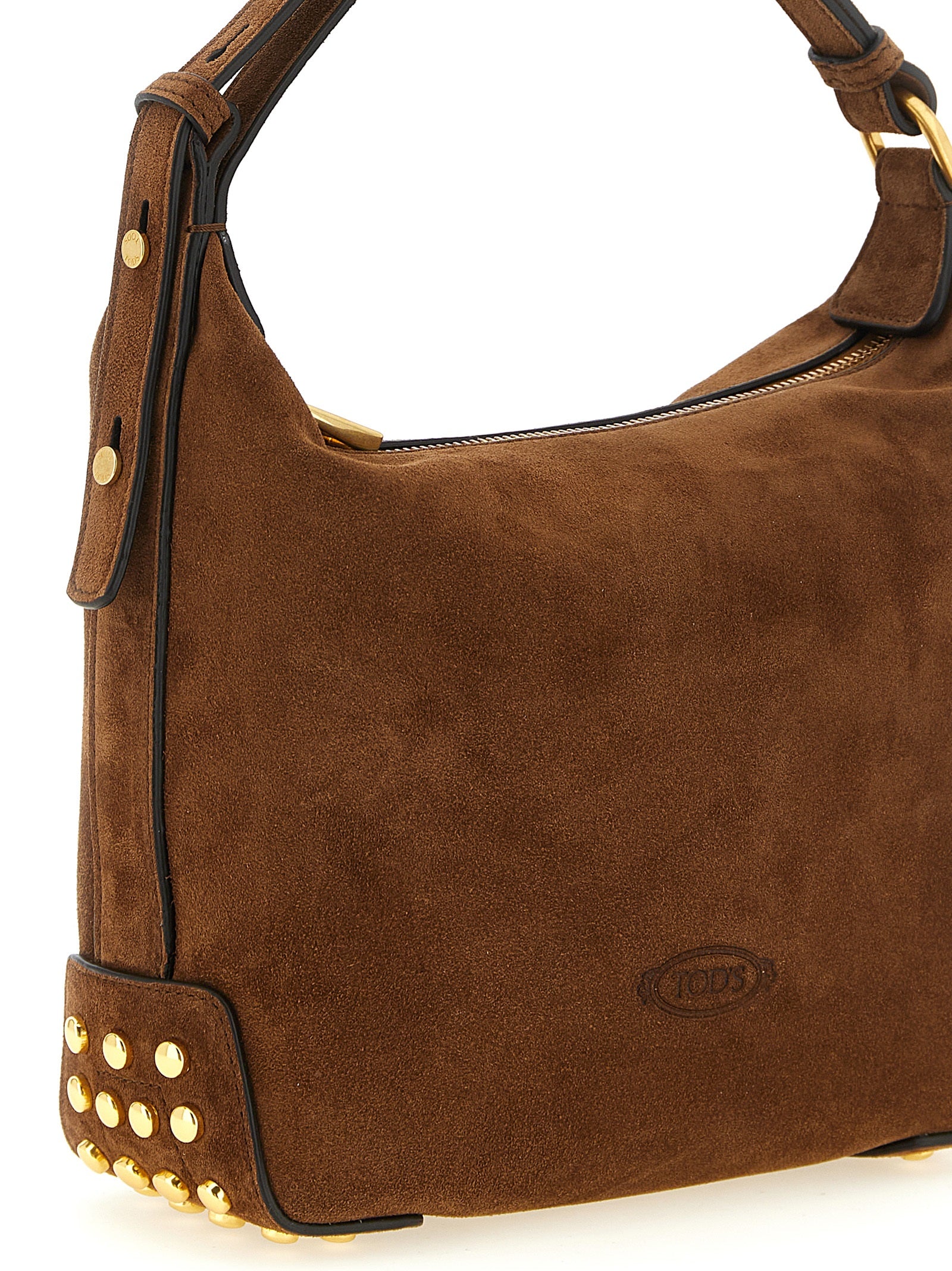 Mini Shoulder Hobo Bag by Tod's for women in calfskin leather brown & signature features a effortless sophistication silhouette, secured by a zipper & clasp with ample and versatile shoulder-strap & adjustable-strap for a effortless sophistication finish.