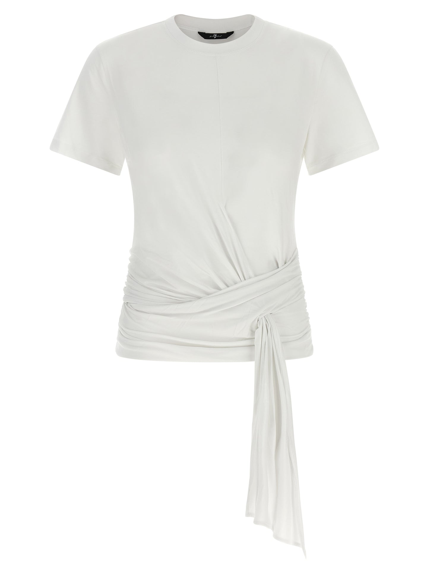 T-Shirt by 7 For All Mankind for women in lyocell white & patterned showcases a unassuming silhouette, artfully detailed with a refined and unassuming short-sleeve for a sophisticated, contemporary look.