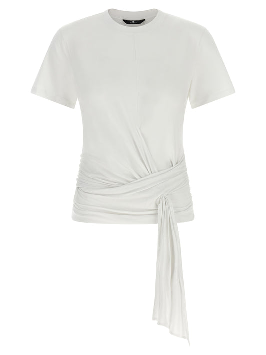 T-Shirt by 7 For All Mankind for women in lyocell white & patterned showcases a unassuming silhouette, artfully detailed with a refined and unassuming short-sleeve for a sophisticated, contemporary look.
