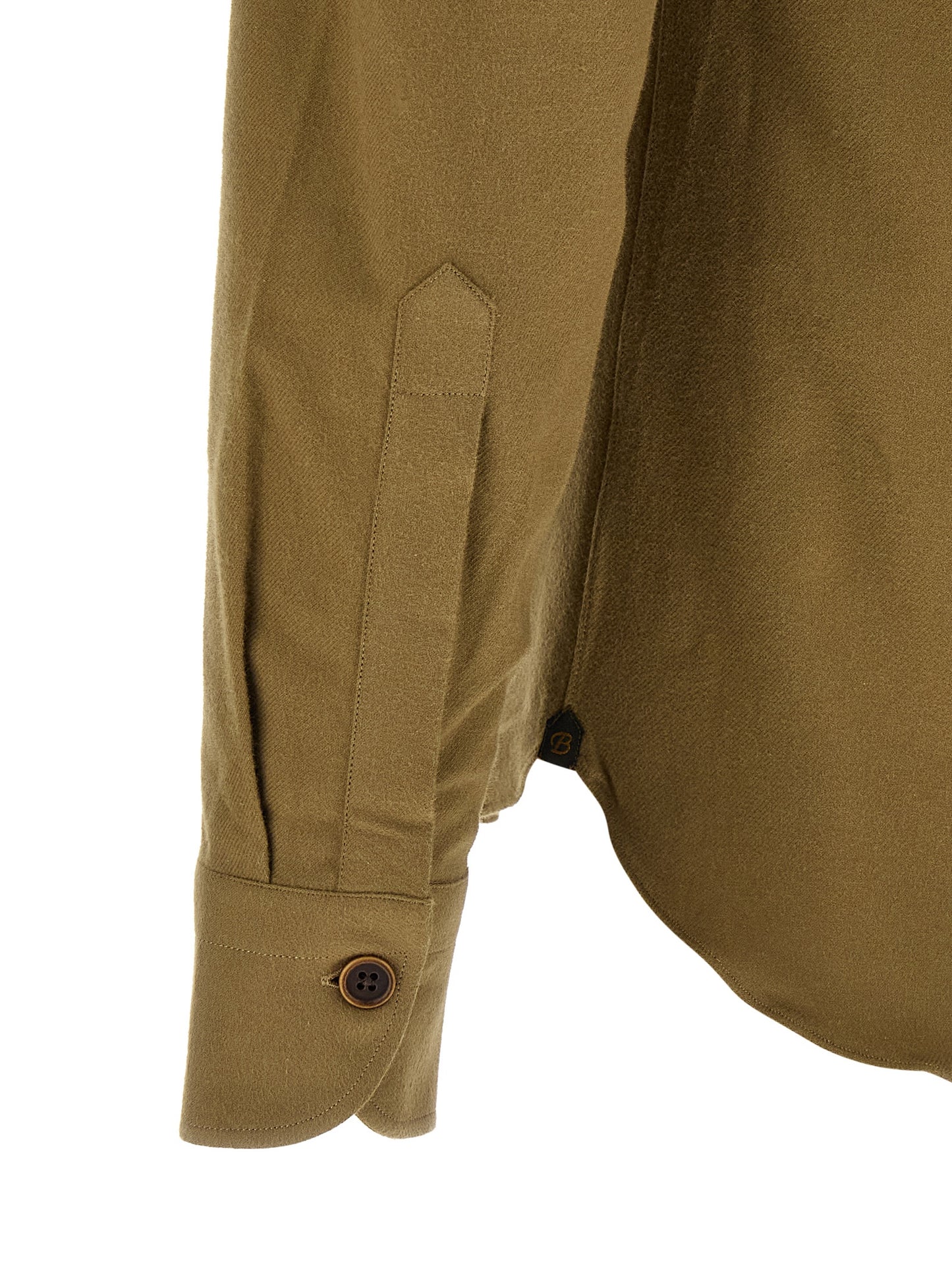 Blouse by BORRIELLO for men in cotton bicolour, green, olive & signature features an polished silhouette, showcasing a sophisticated and detail for a truly polished finish.