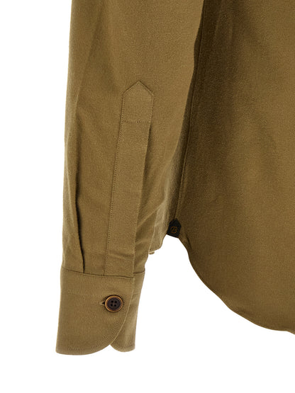 Blouse by BORRIELLO for men in cotton bicolour, green, olive & signature features an polished silhouette, showcasing a sophisticated and detail for a truly polished finish.